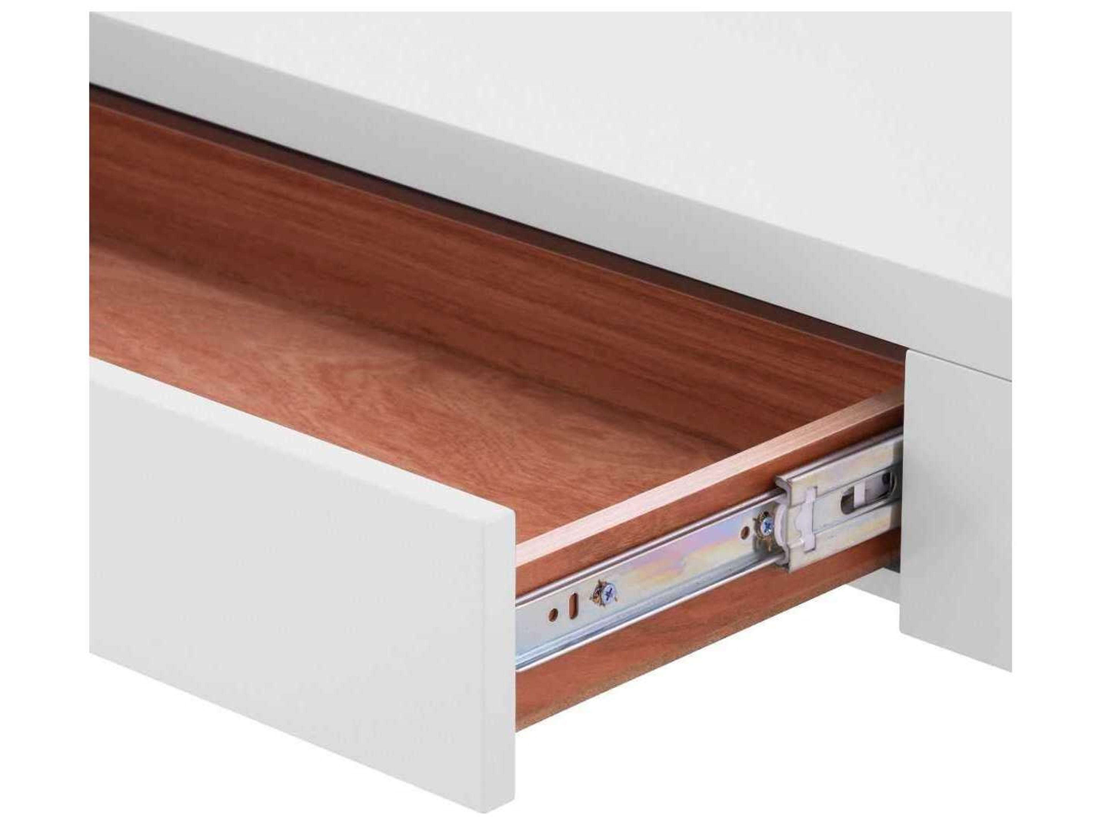 Villa & House Morgan Rectangular Wood Chiffon White Console Table