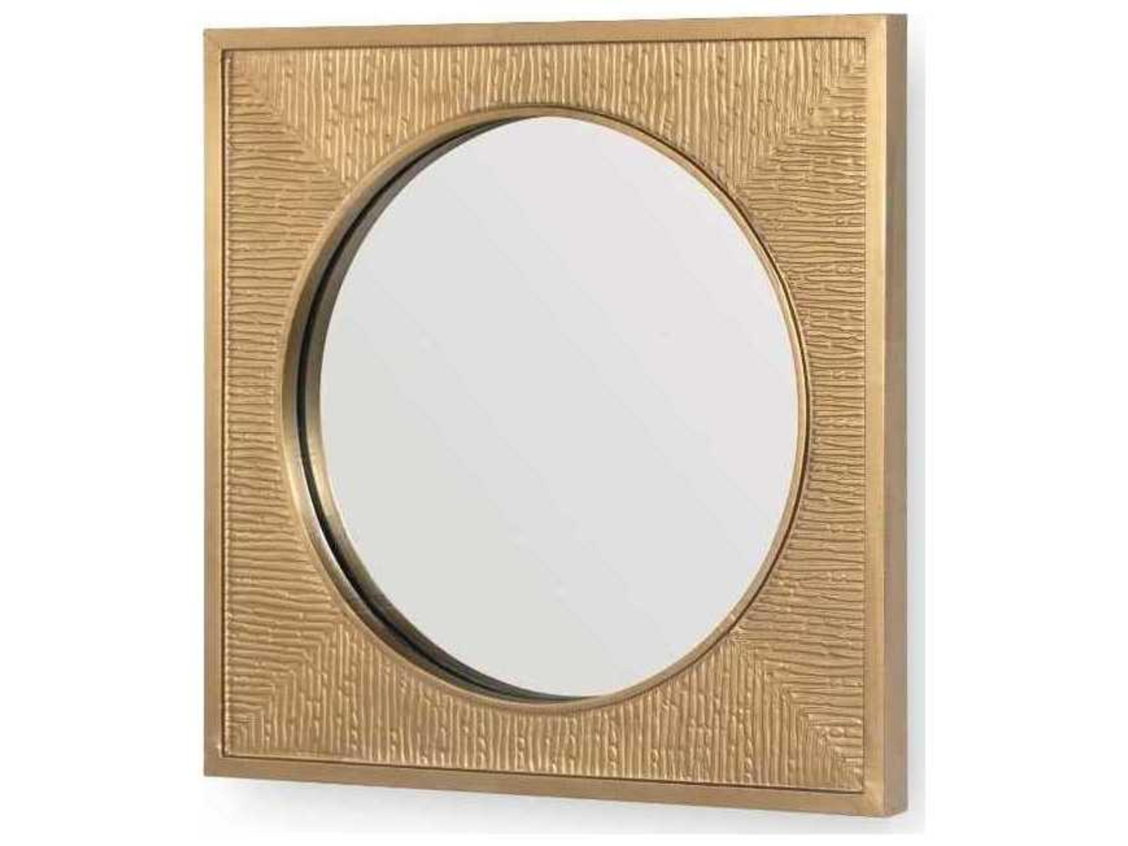 Antique Brass Square Wall Mirror