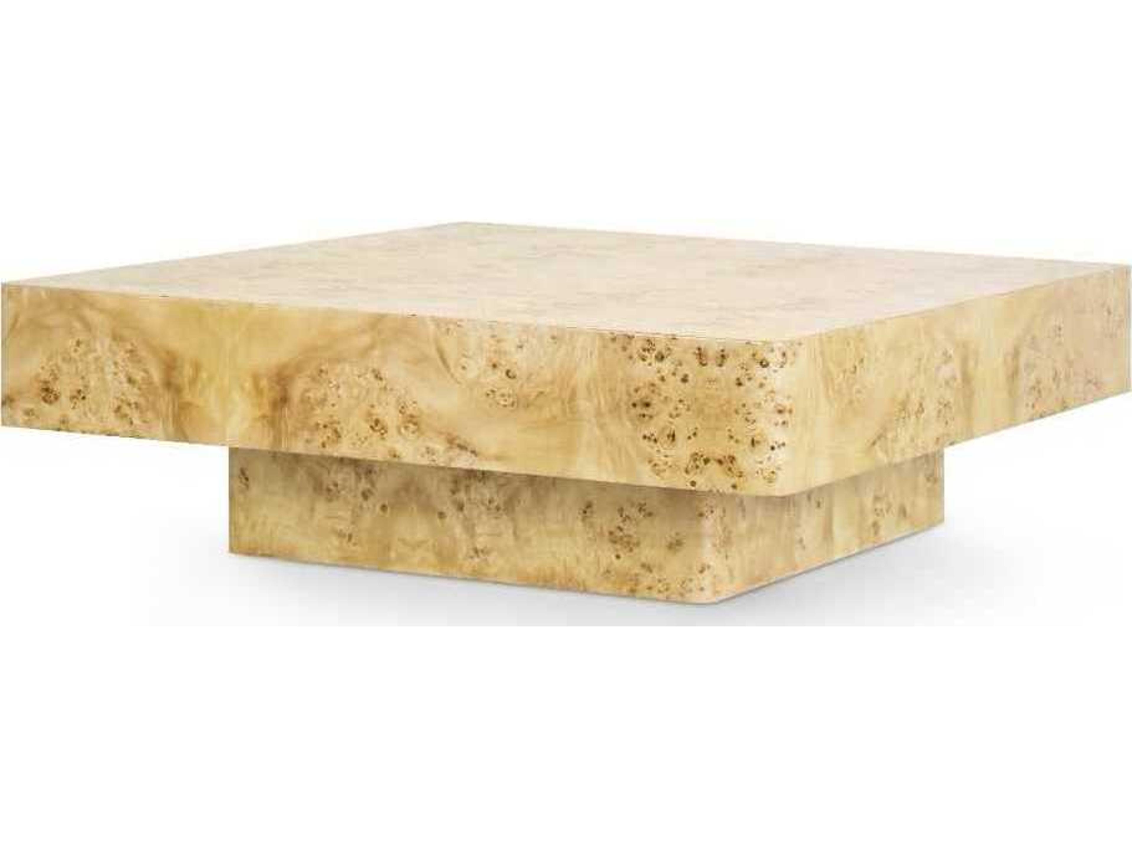 Norma Square Wood Burl Coffee Table
