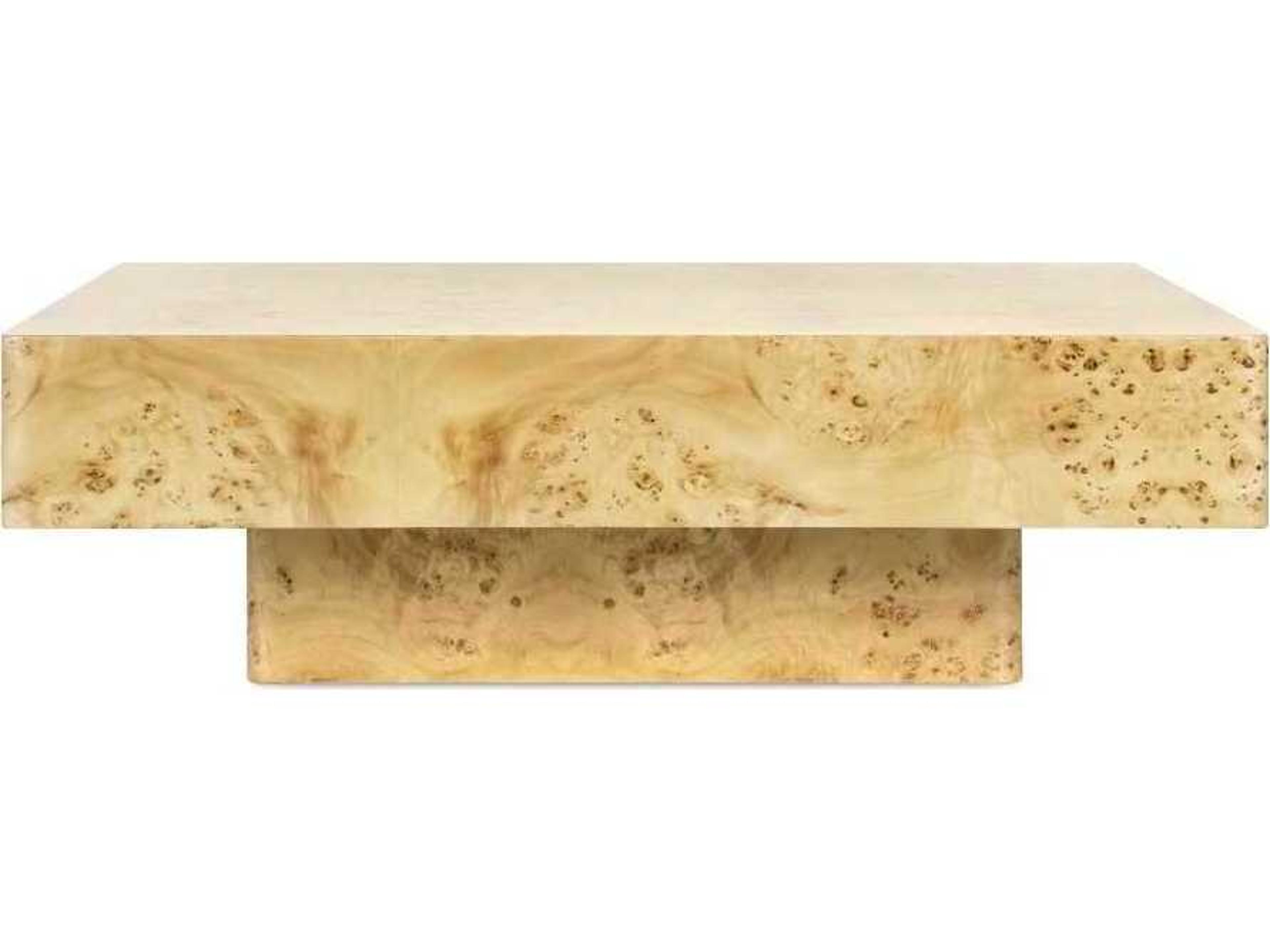 Villa & House Norma Square Wood Burl Coffee Table
