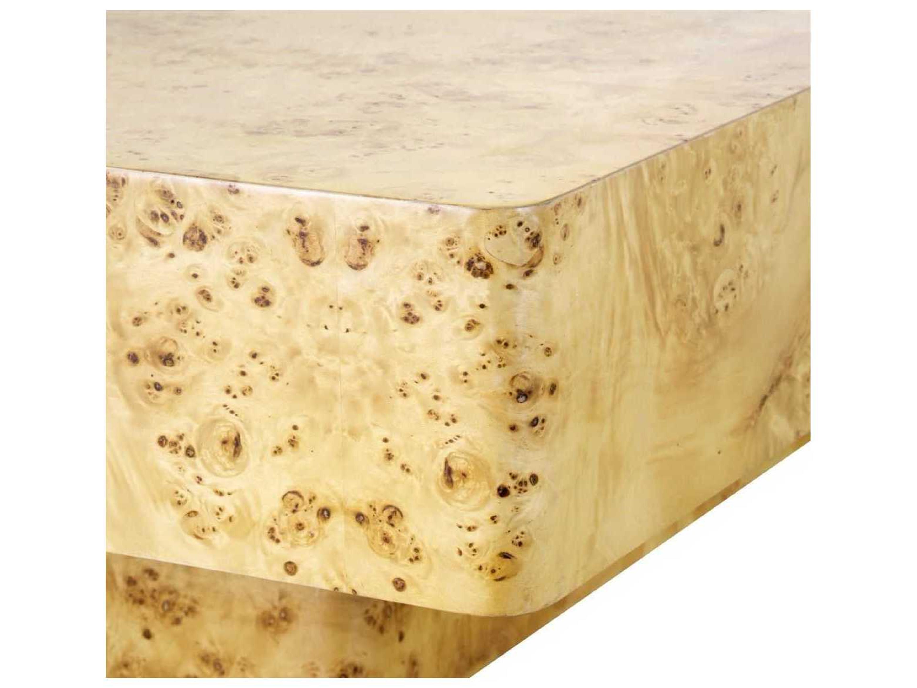 Villa & House Norma Square Wood Burl Coffee Table