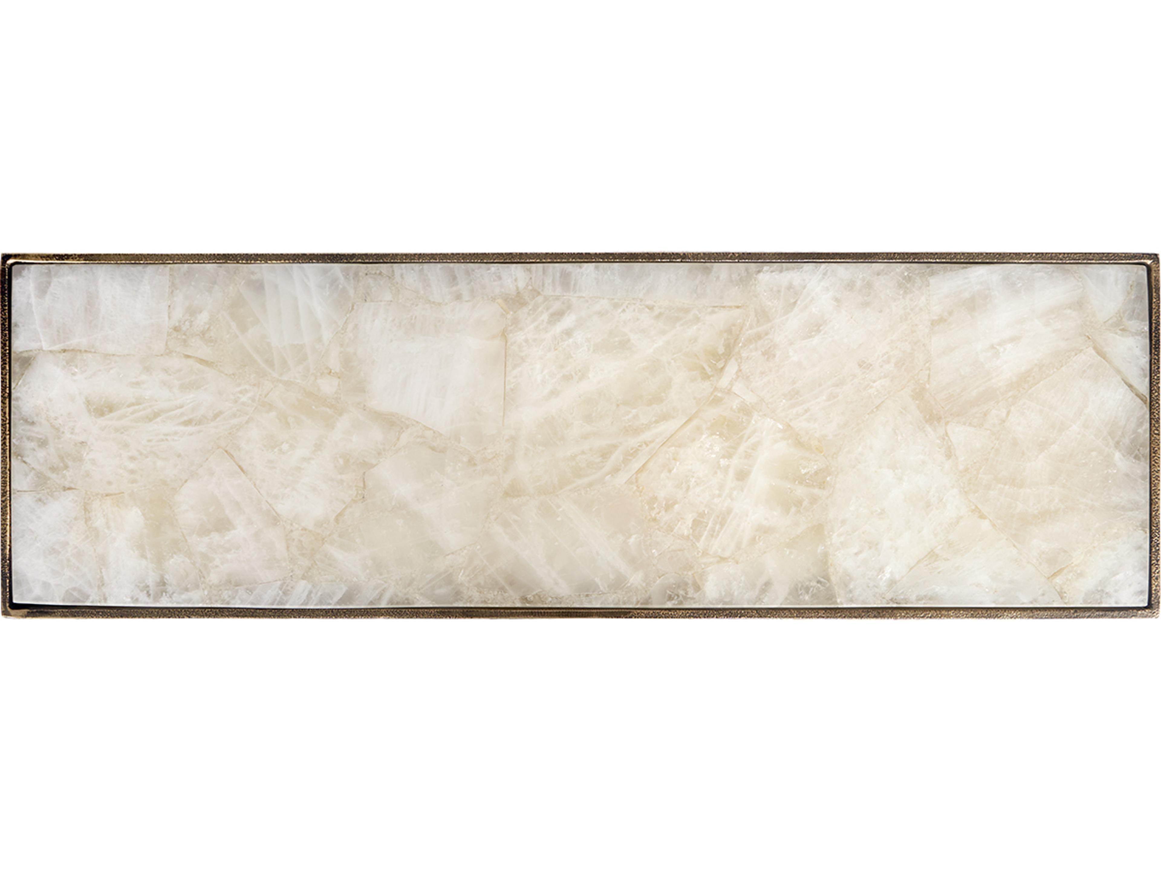 Villa & House Nora Rectangular Marble Antique Brass Console Table