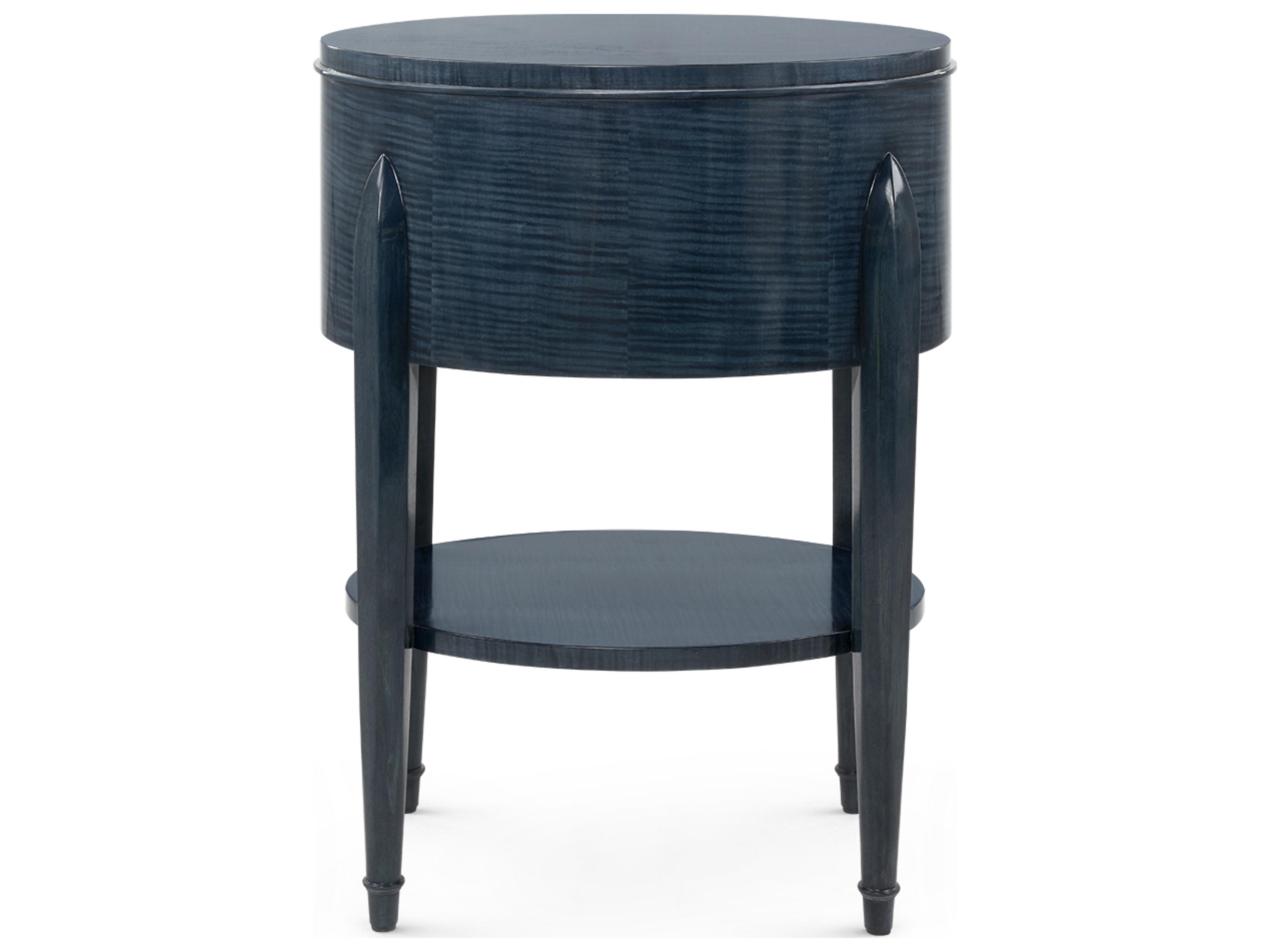 Villa & House Natalie Round Wood Dusky Ocean End Table