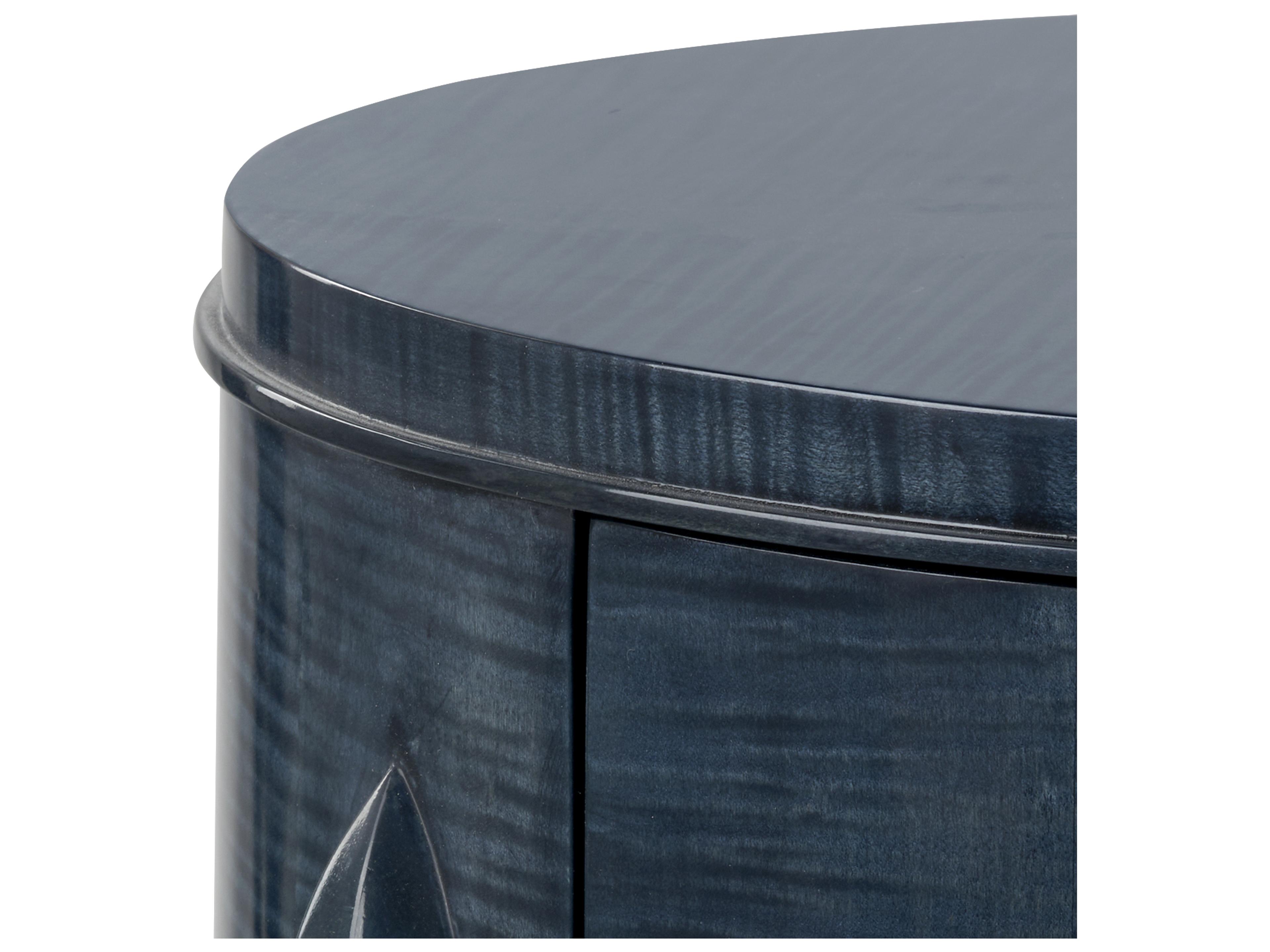 Villa & House Natalie Round Wood Dusky Ocean End Table