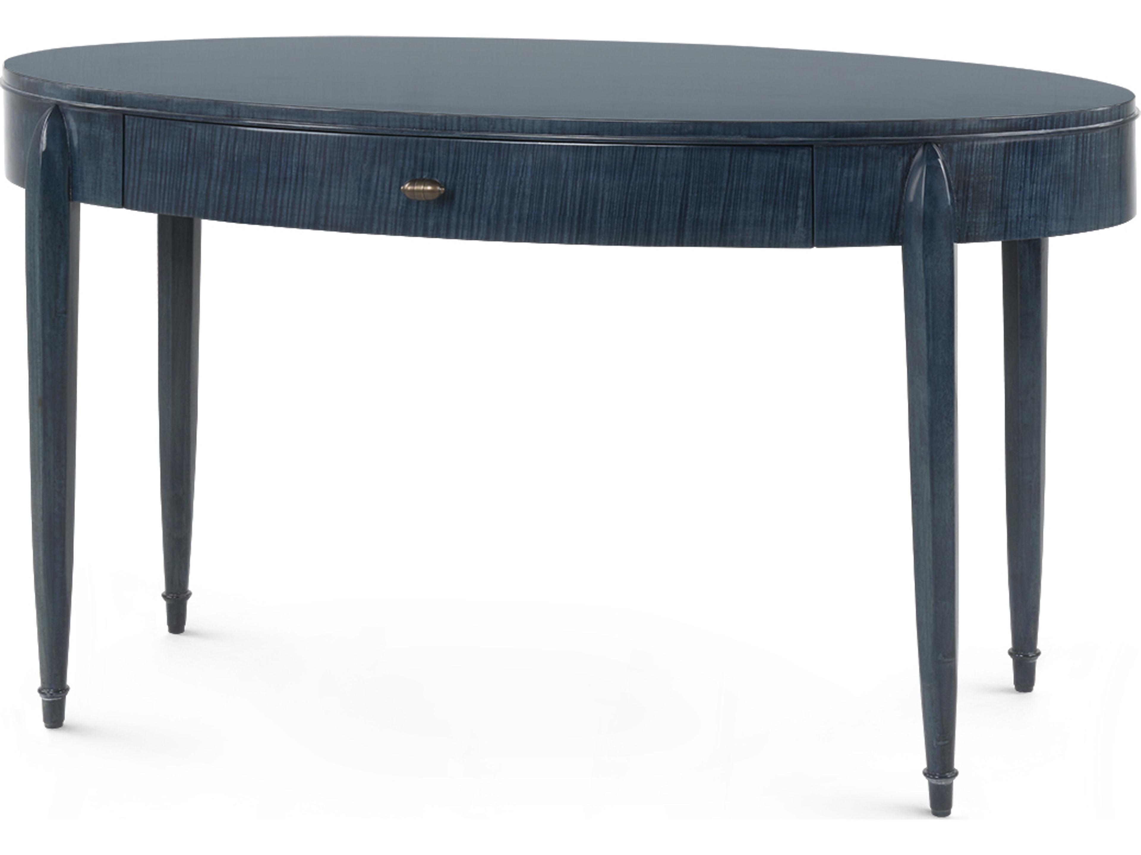 Natalie Dusky Ocean Blue Sycamore Wood Writing Desk