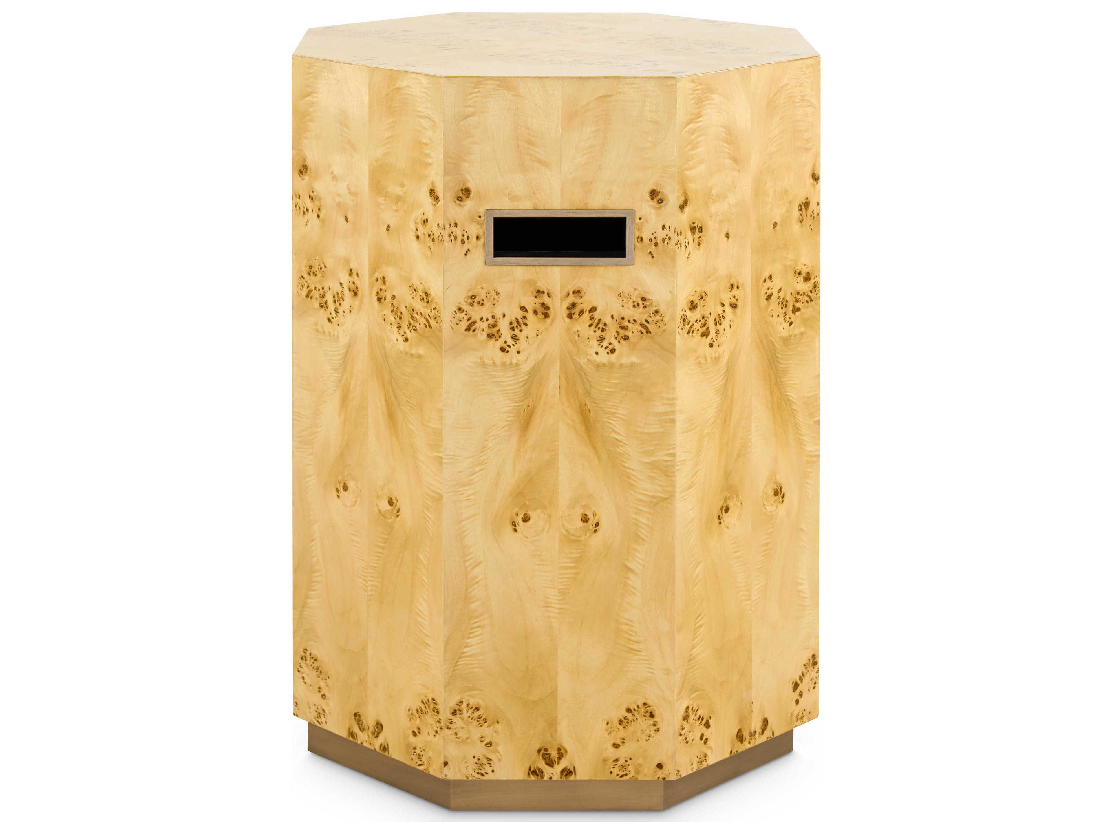Villa & House Octagon Wood Burl End Table