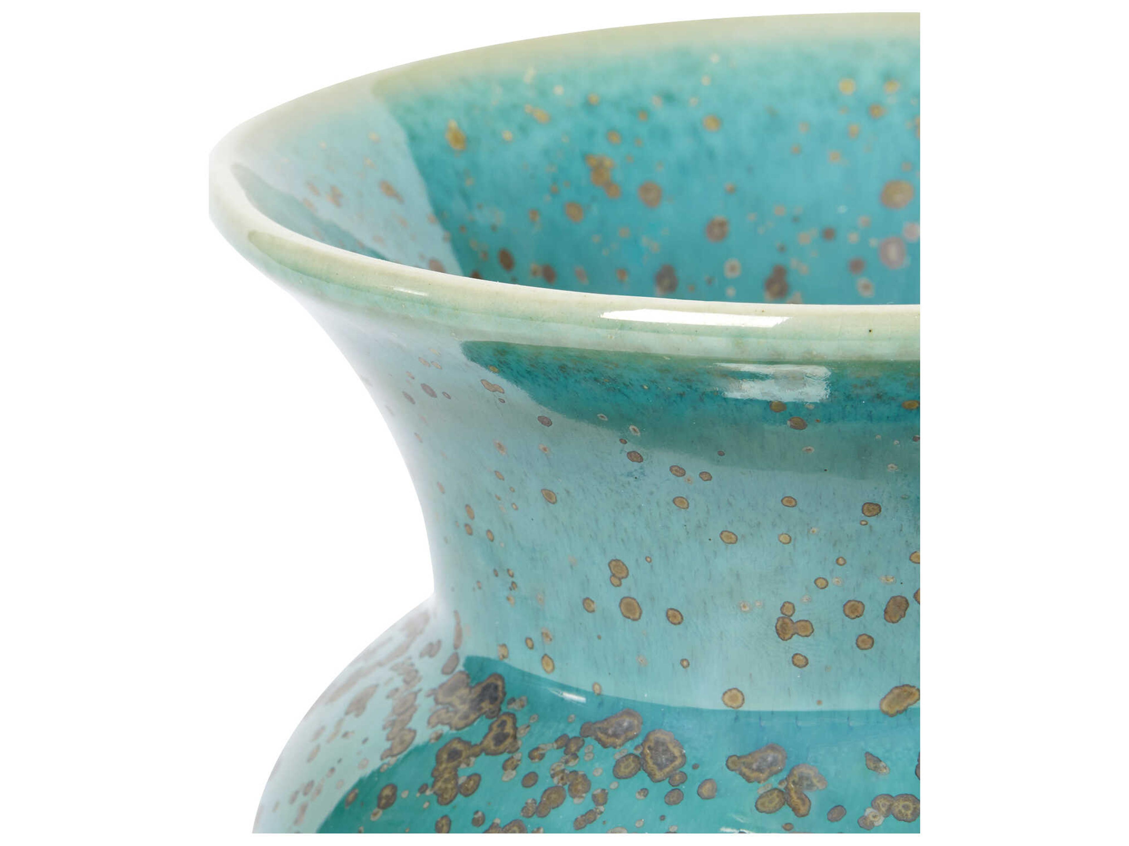 Villa & House Olympia Mottled Turquoise Blue Vase