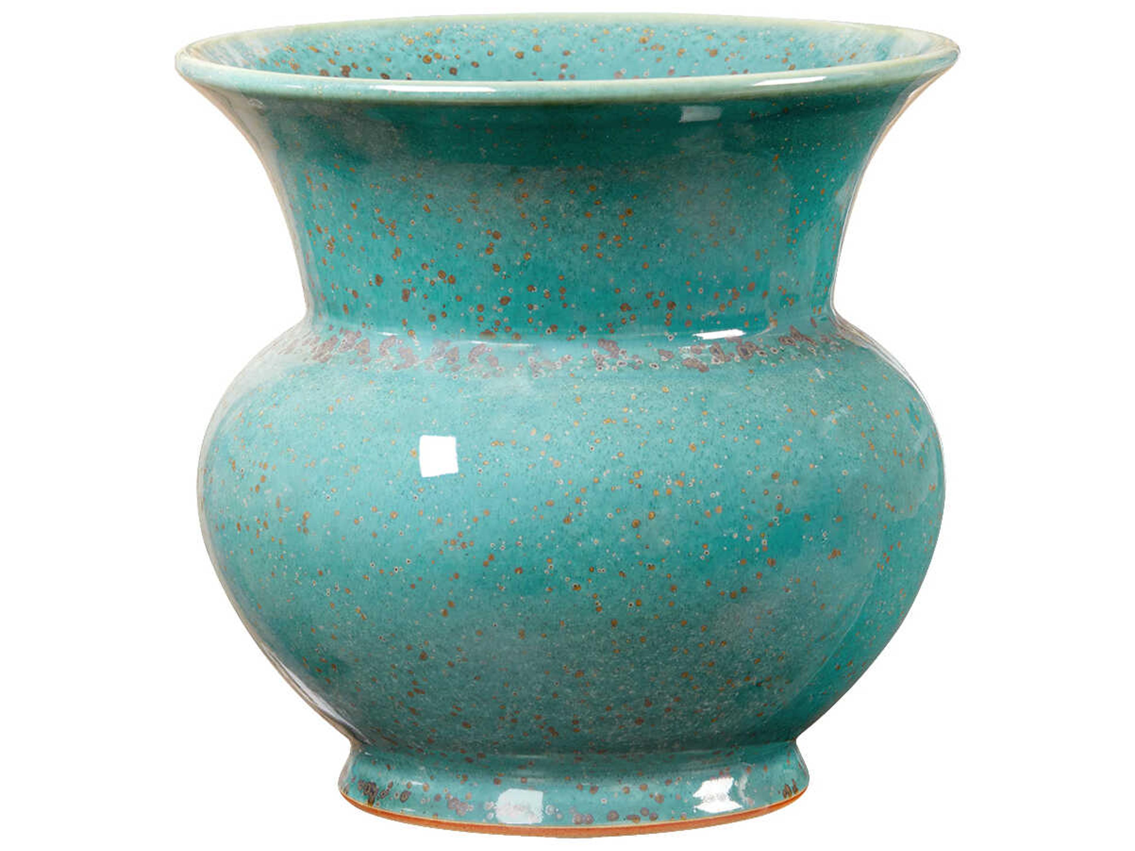 Olympia Mottled Turquoise Blue Vase