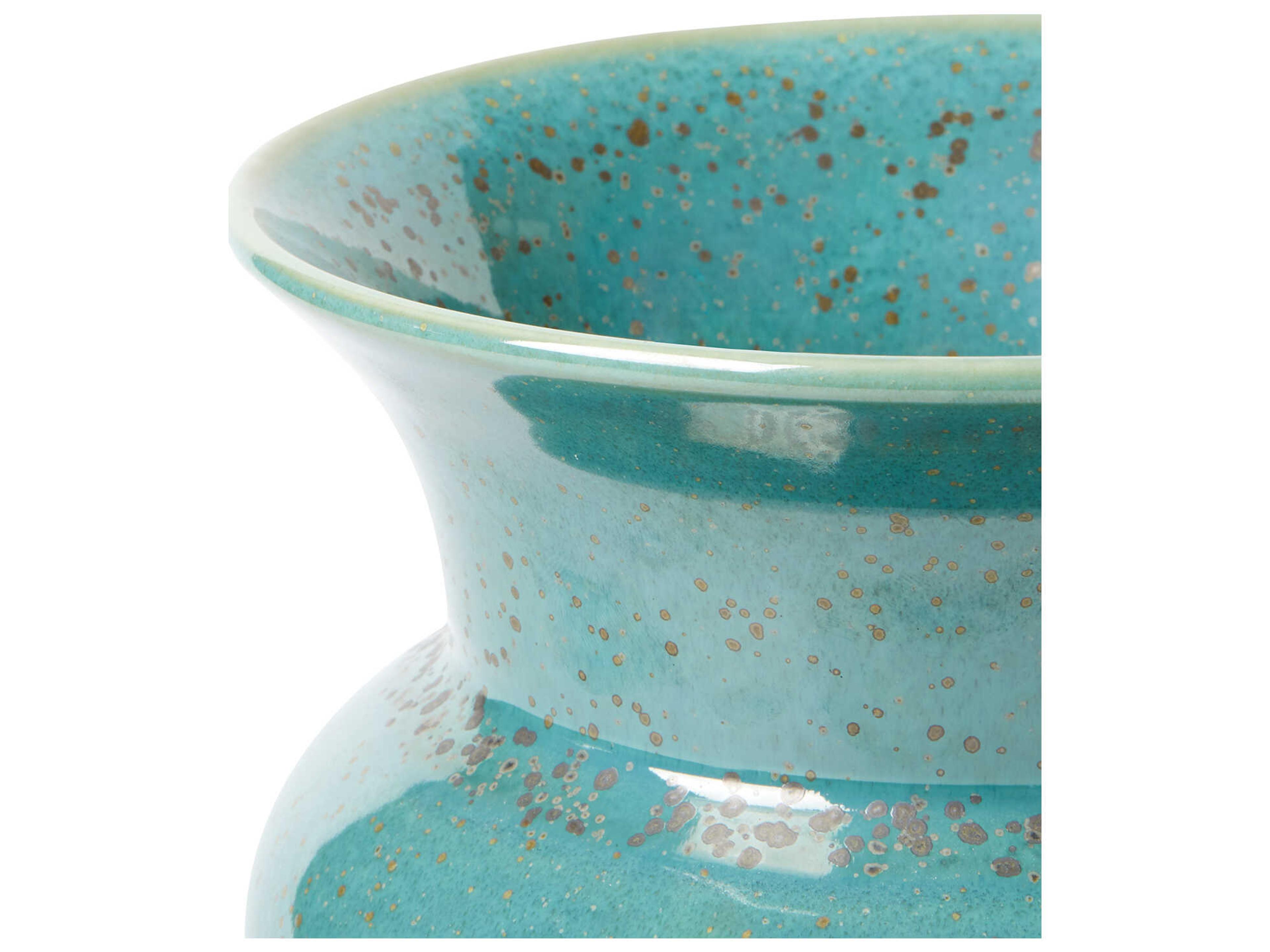 Villa & House Olympia Mottled Turquoise Blue Vase