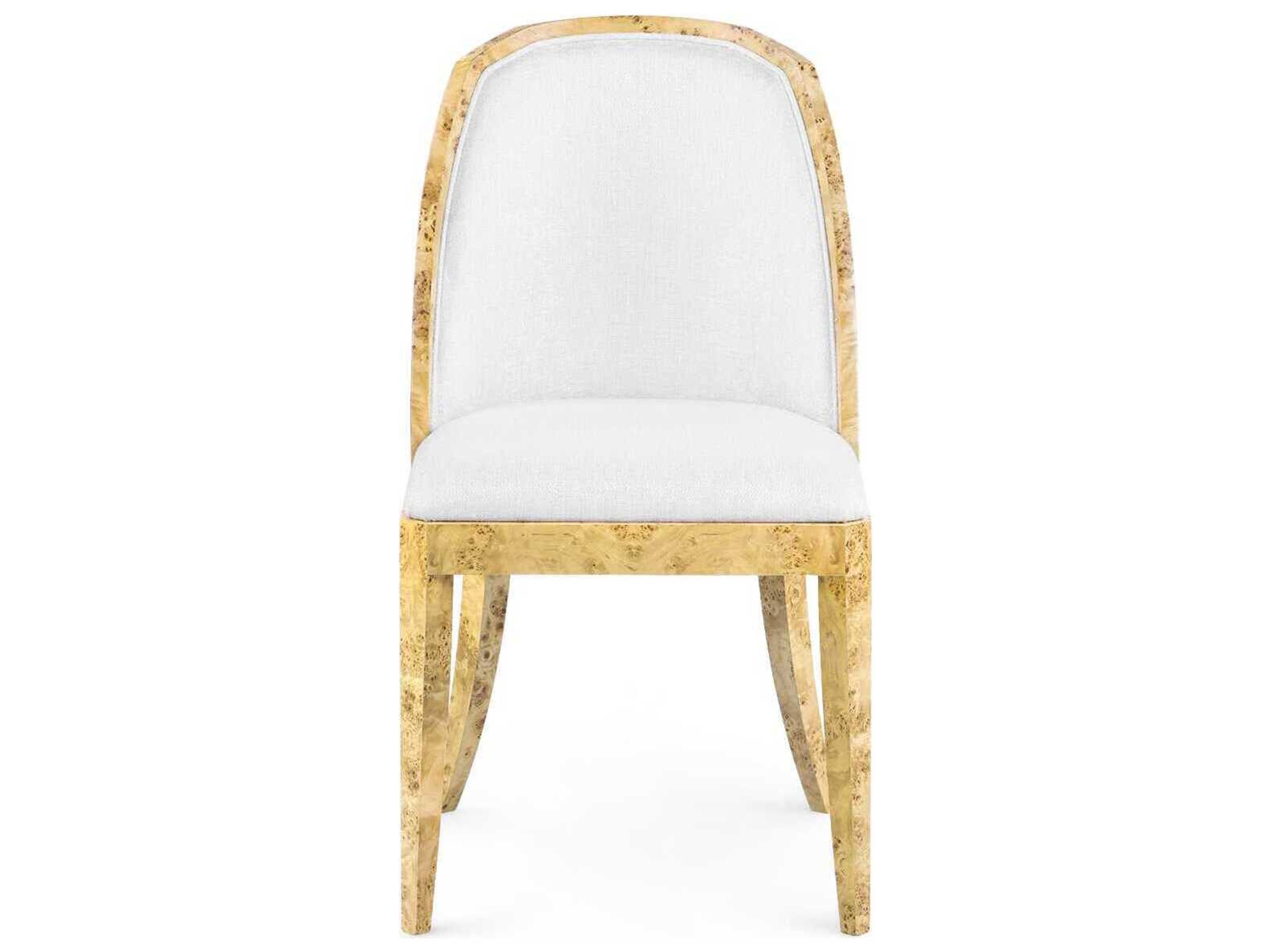 Villa & House Ophelia Natural Wood Upholstered Armless Dining Chair