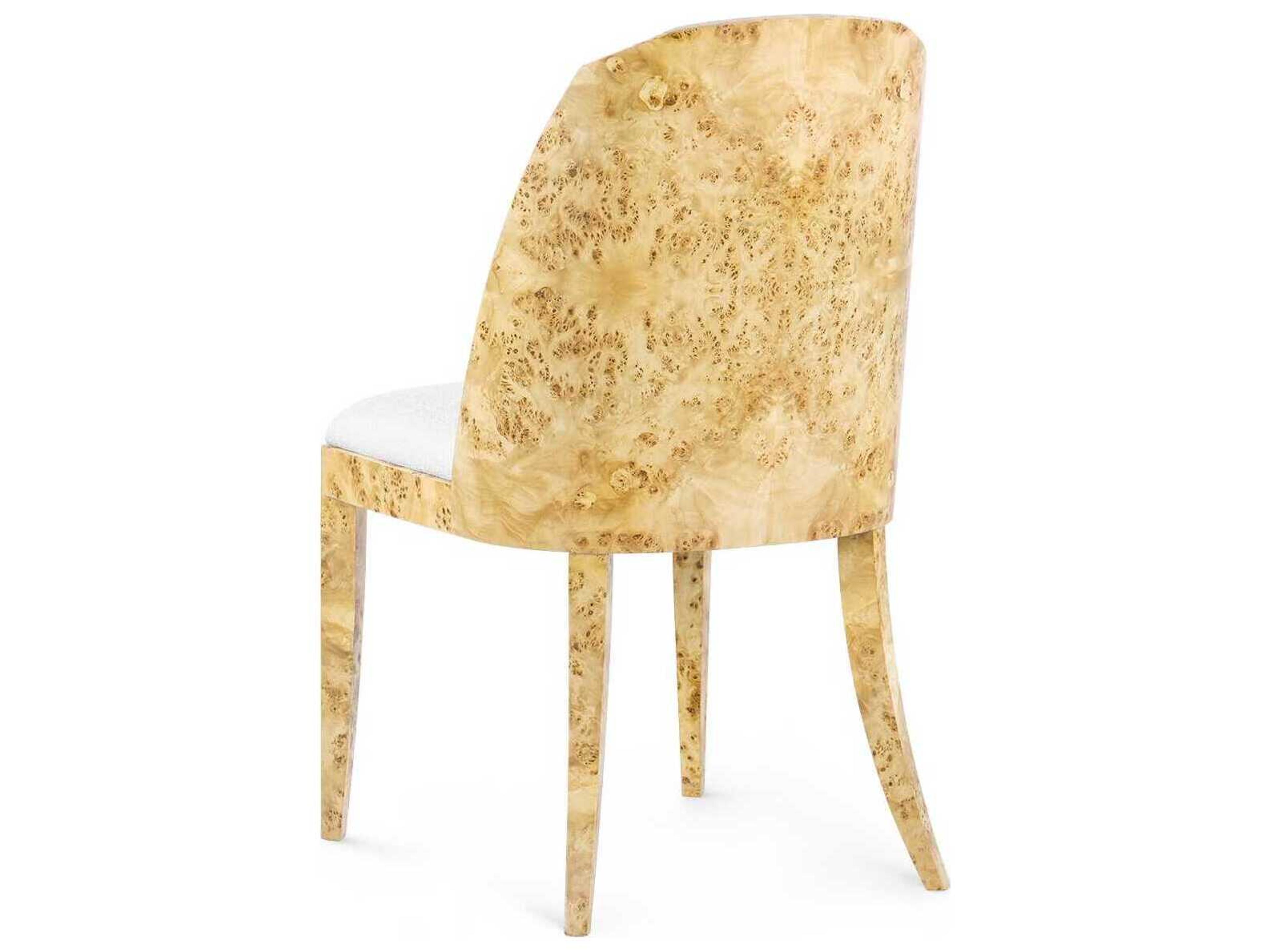 Villa & House Ophelia Natural Wood Upholstered Armless Dining Chair