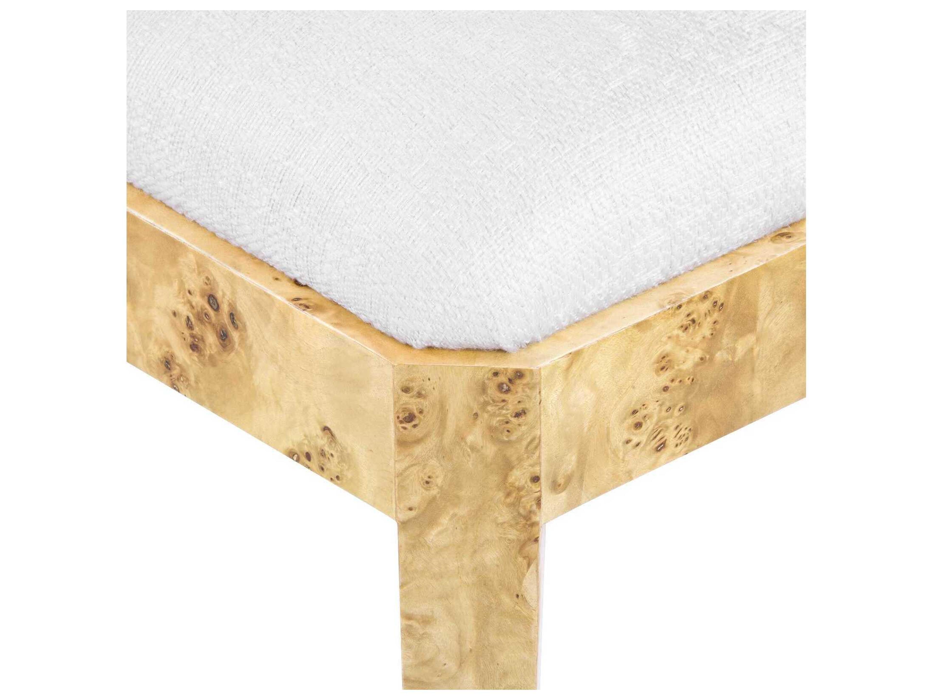 Villa & House Ophelia Natural Wood Upholstered Armless Dining Chair