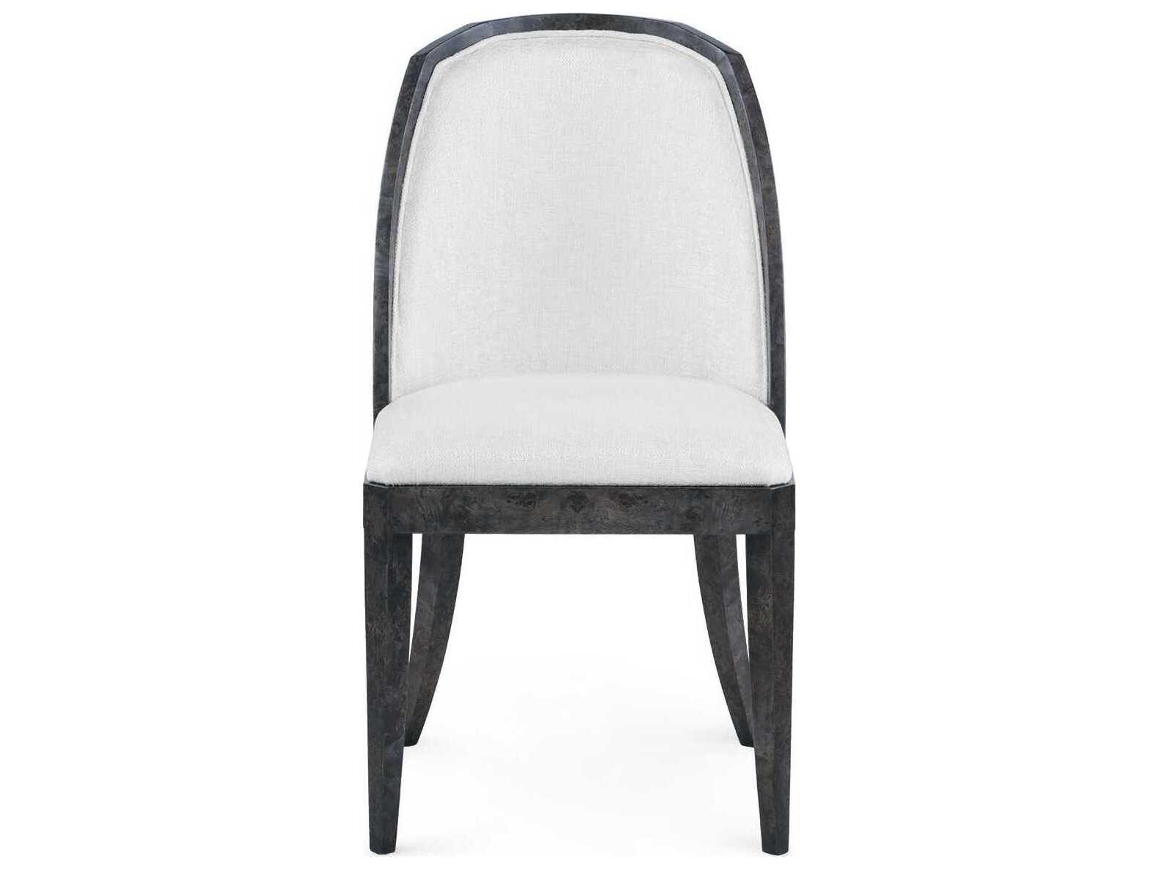 Villa & House Ophelia Natural Wood Black Upholstered Armless Dining Chair