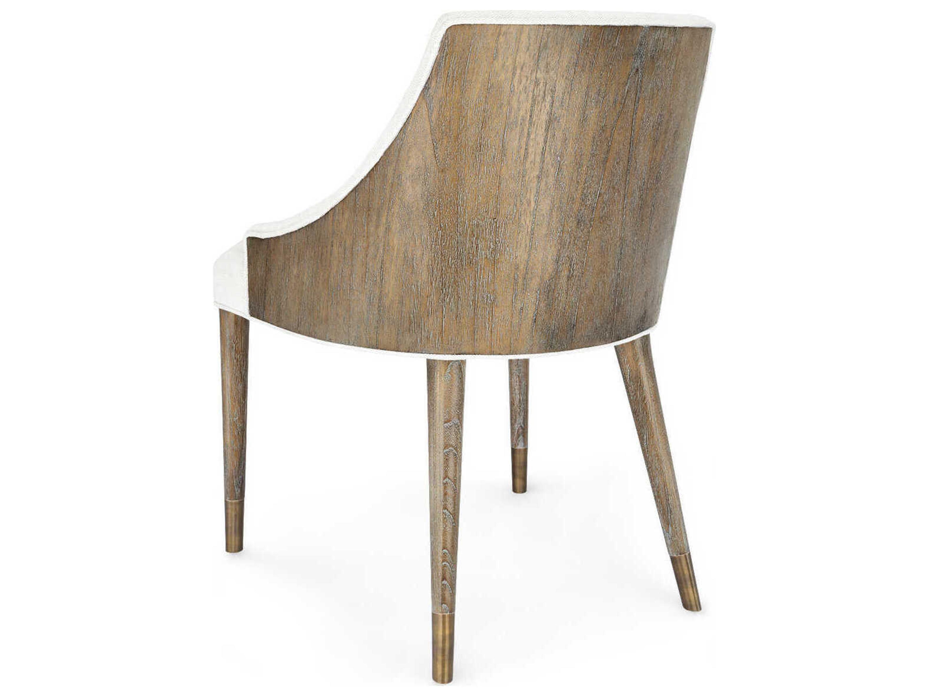 Villa & House Mahogany Wood Brown Upholstered Side Dining Chair