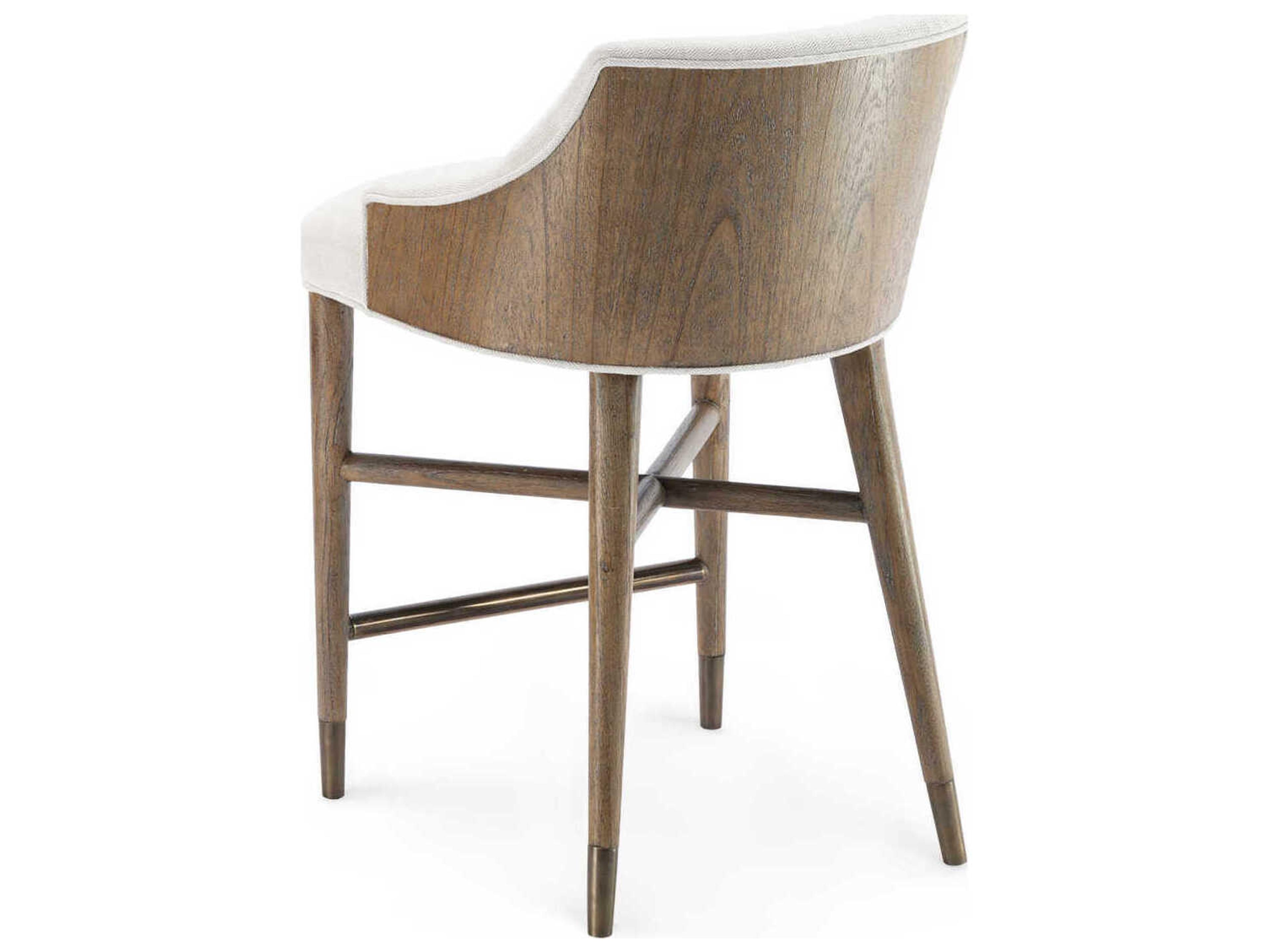 Villa & House Upholstered Mahogany Wood Driftwood Counter Stool