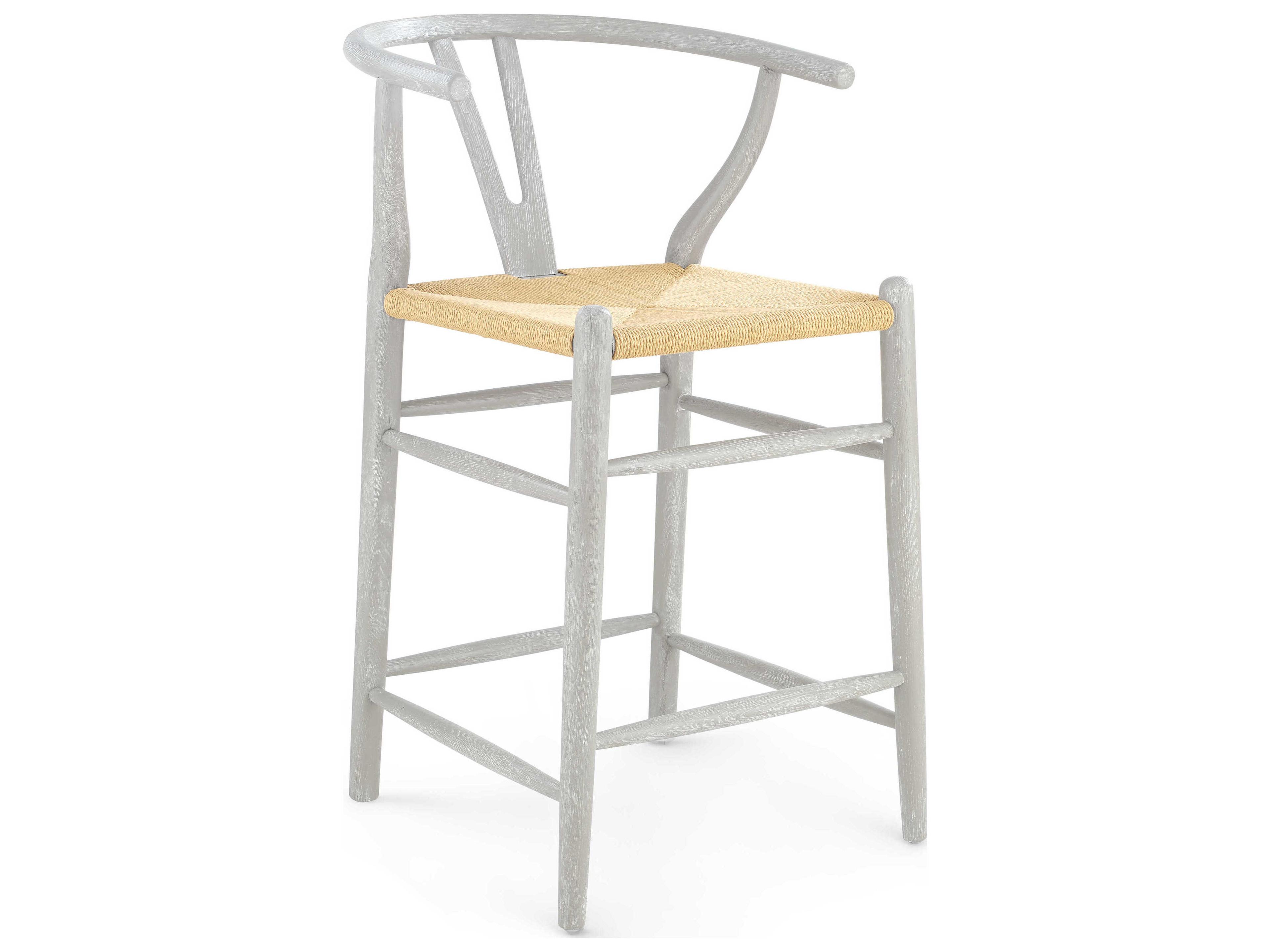 Oak Wood Classic Gray Counter Stool