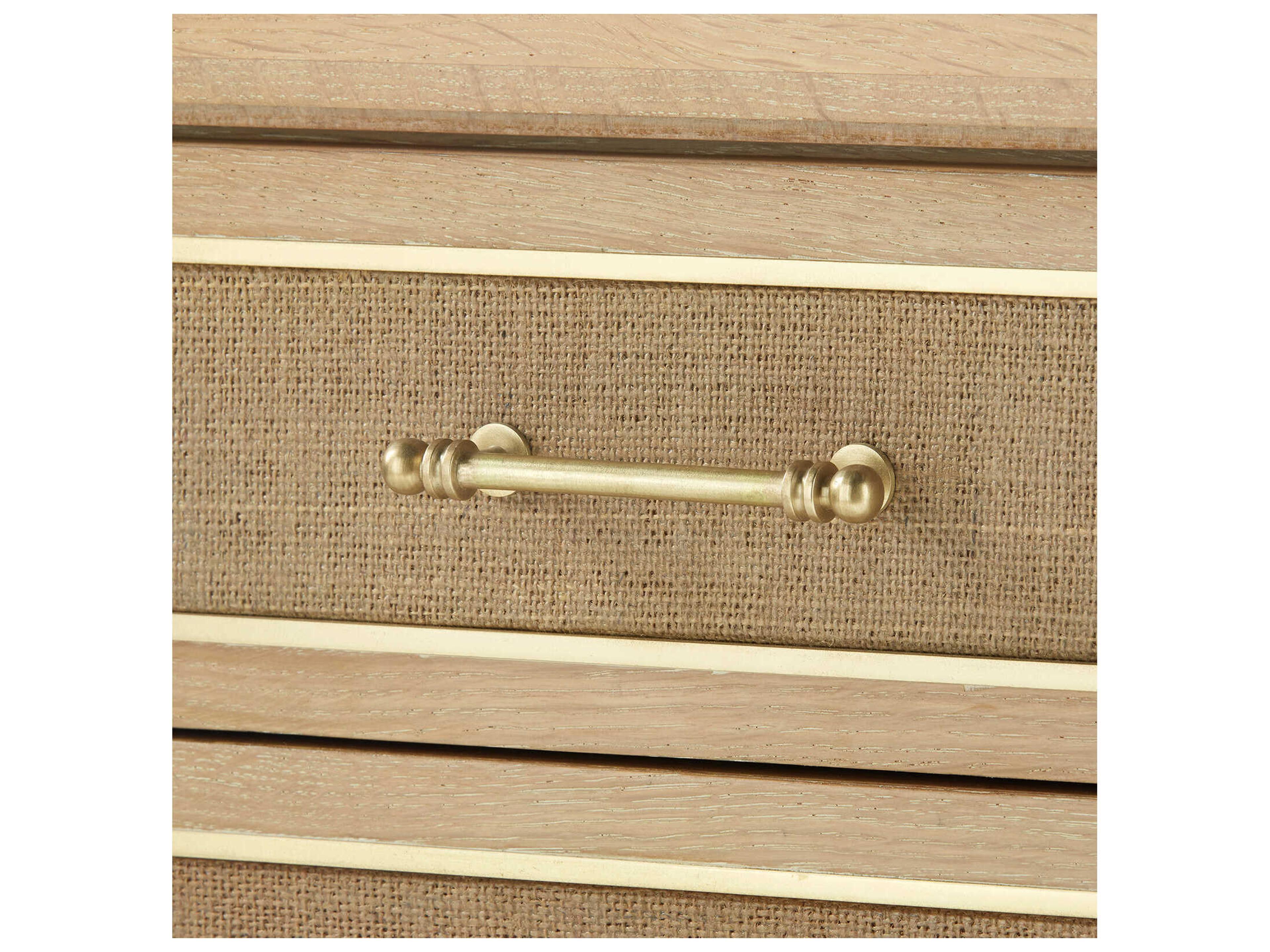 Villa & House Paulina 6-Drawers Brown Oak Wood Double Dresser