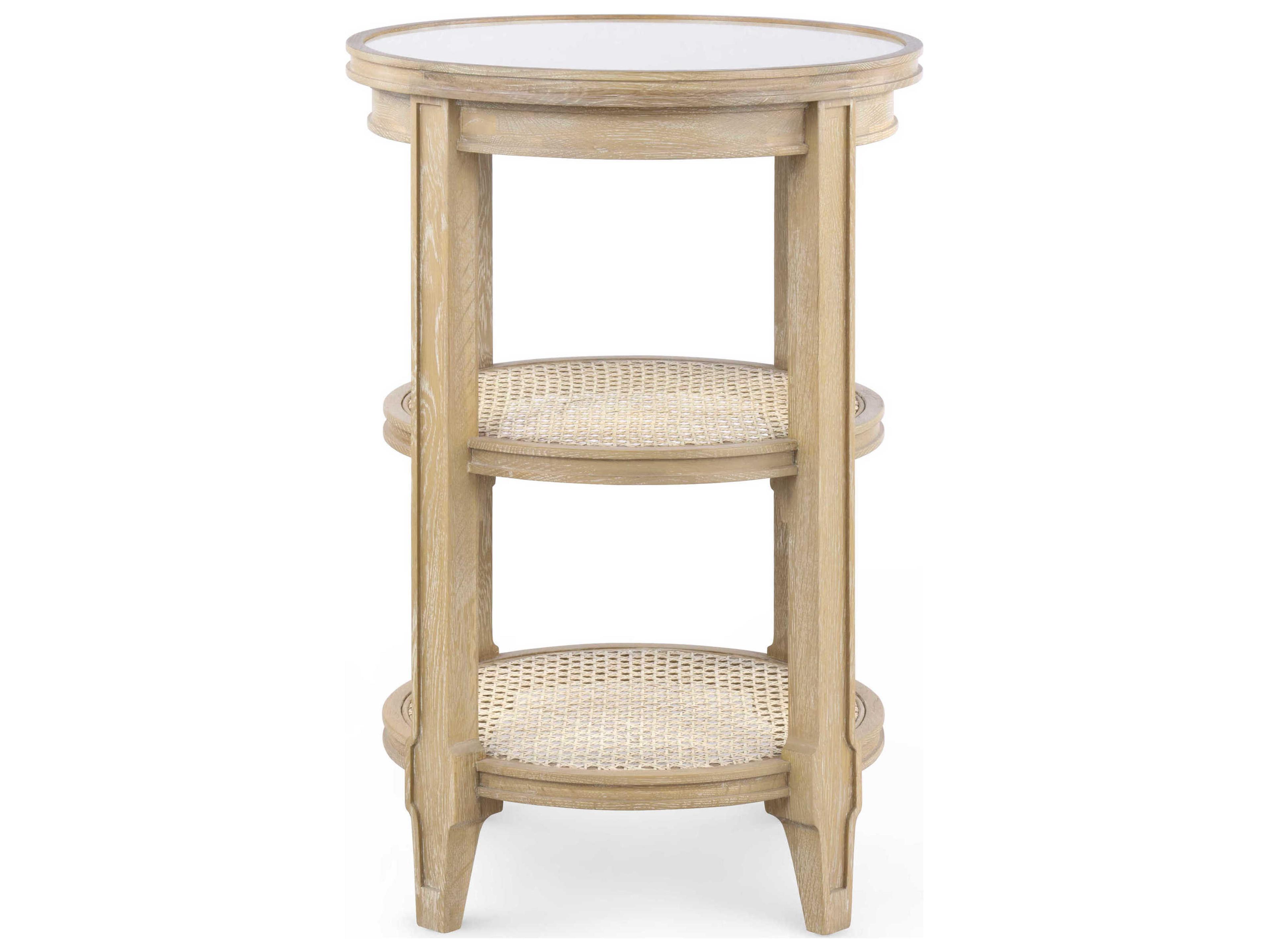 Villa & House Round Glass Natural End Table