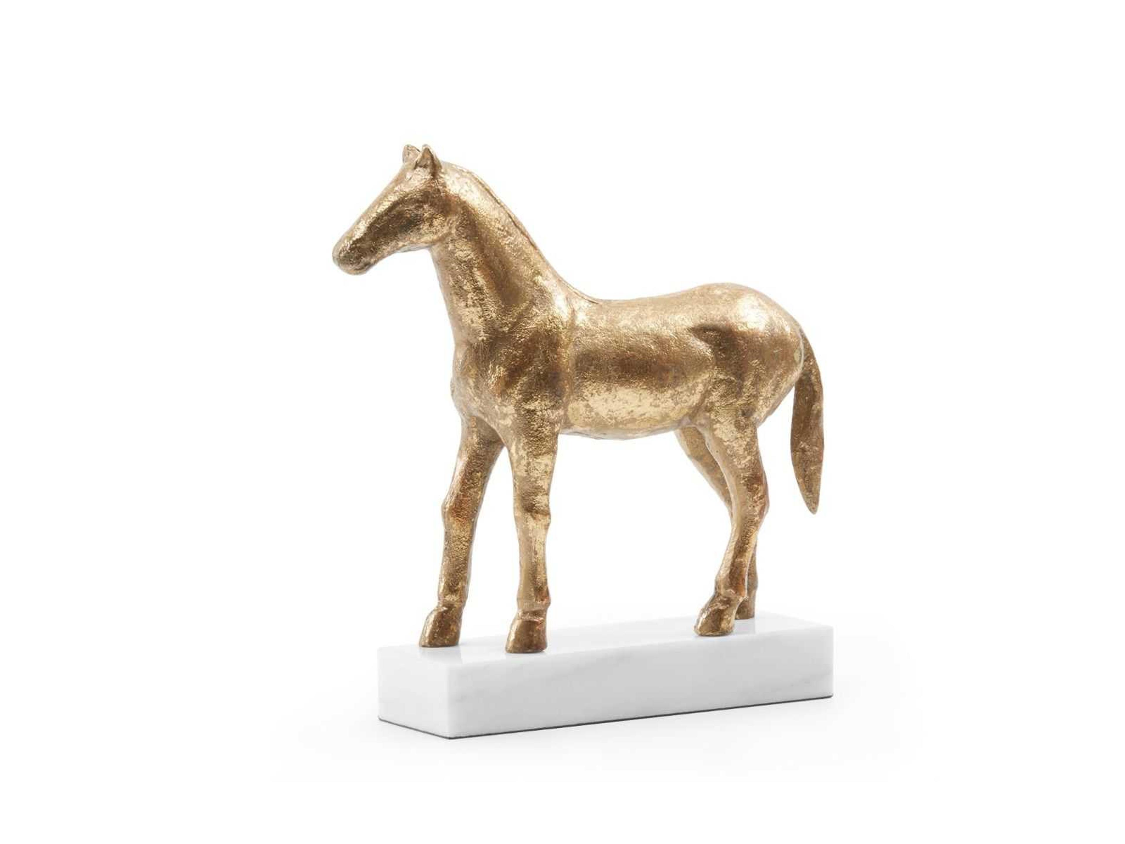 Accent Gold Leaf White Marble Sculpture