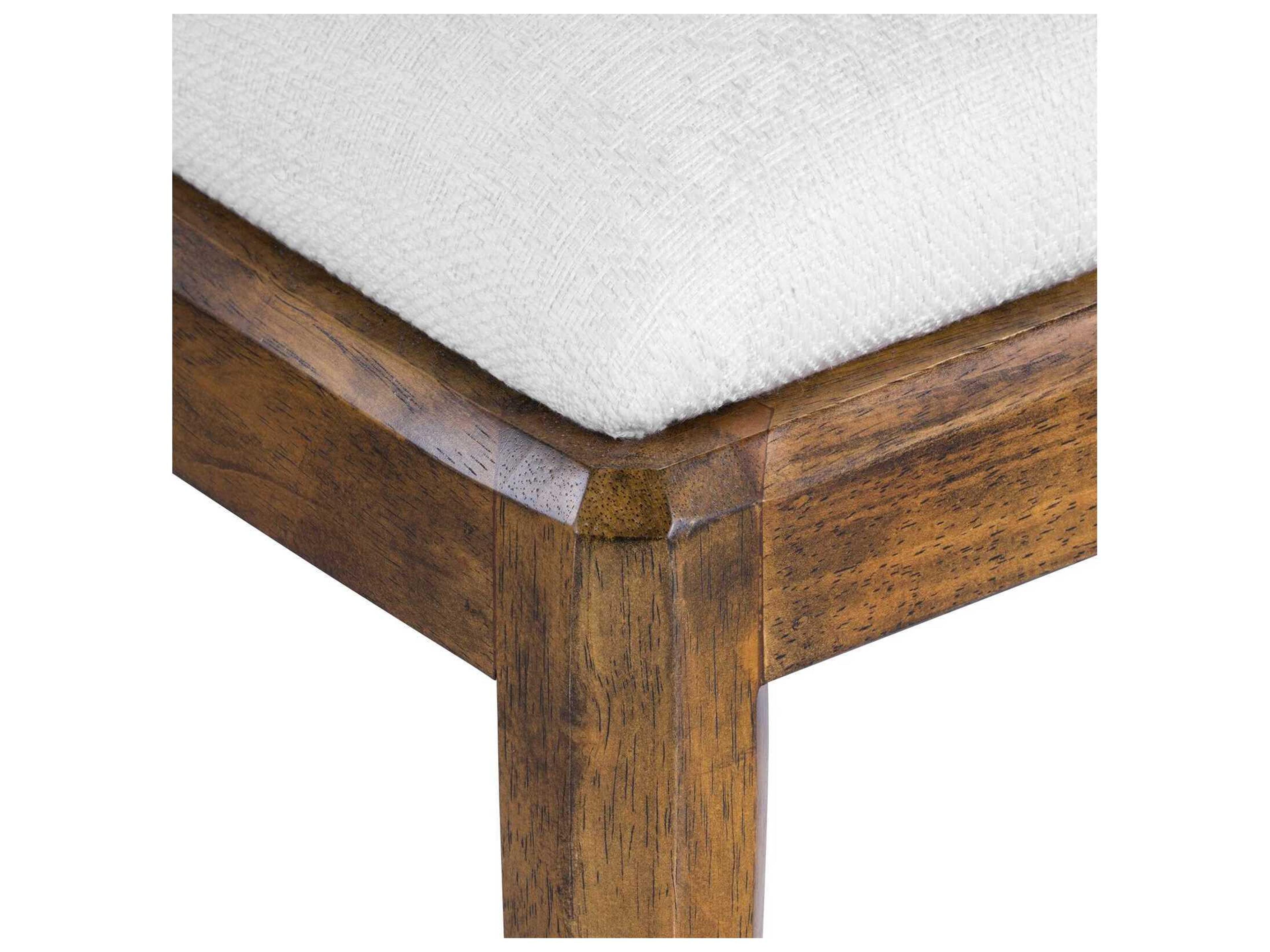 Villa & House Philippe Rubberwood Brown Upholstered Armless Dining Chair