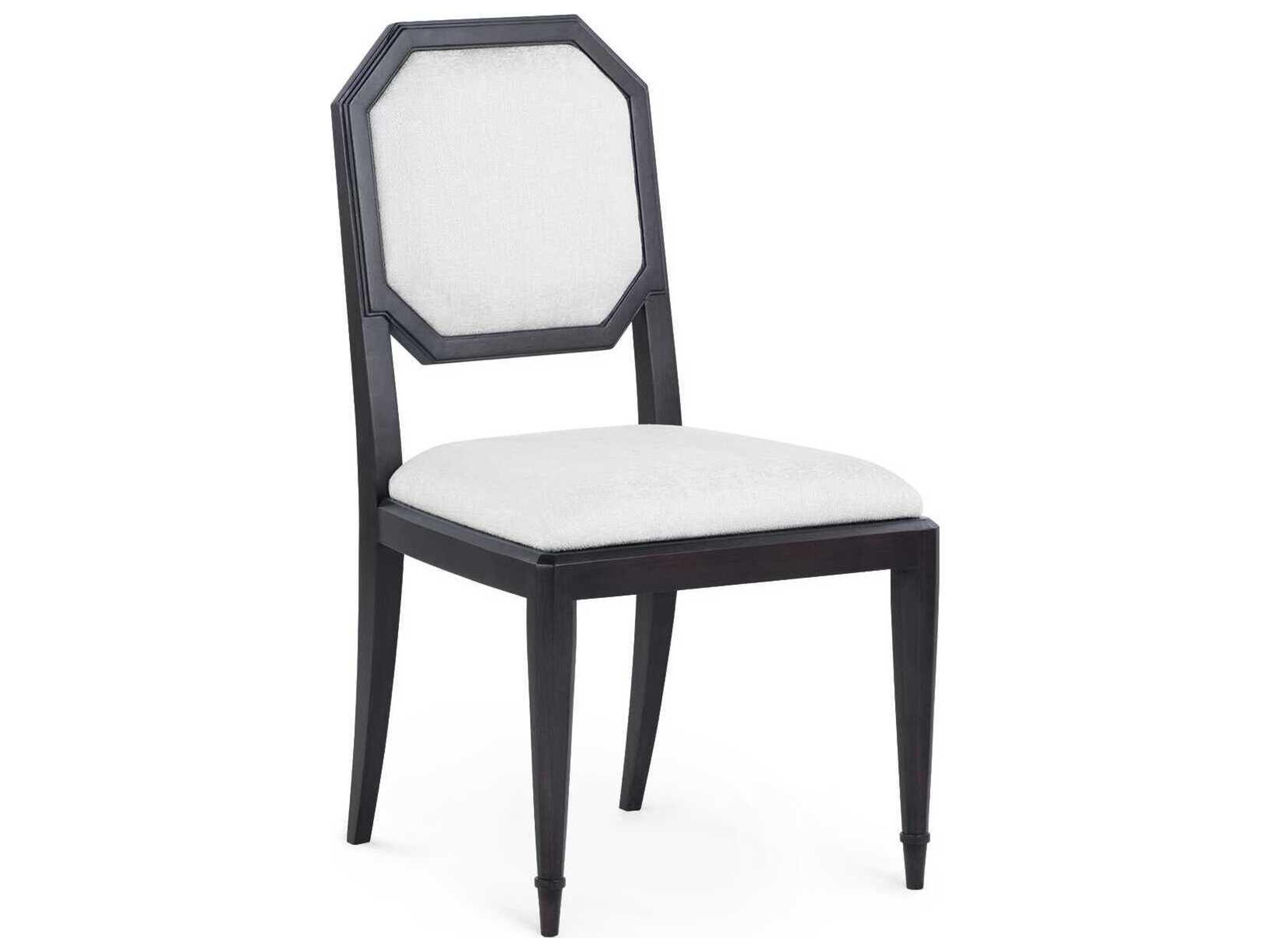 Philippe Rubberwood Black Upholstered Armless Dining Chair