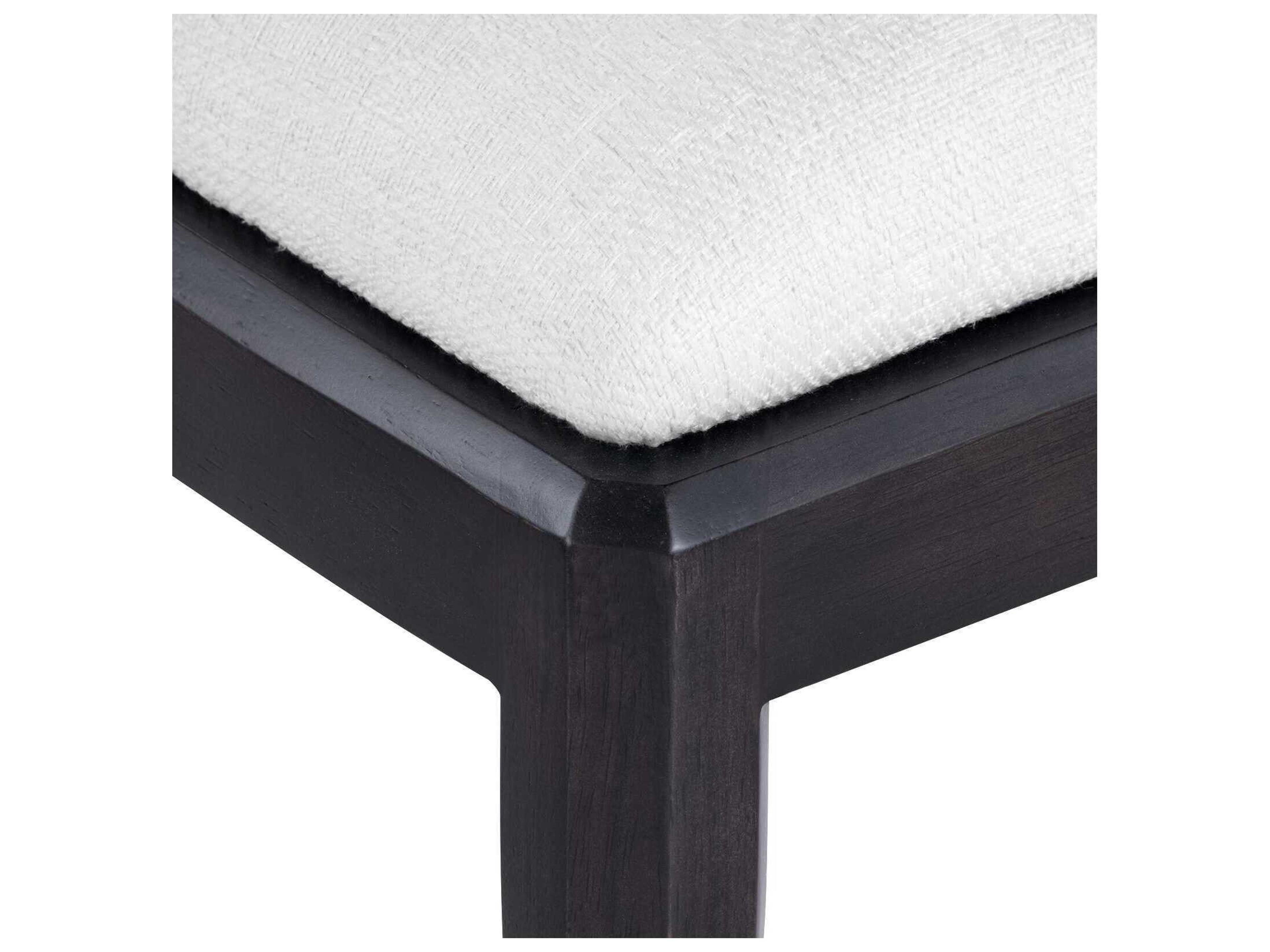 Villa & House Philippe Rubberwood Black Upholstered Armless Dining Chair