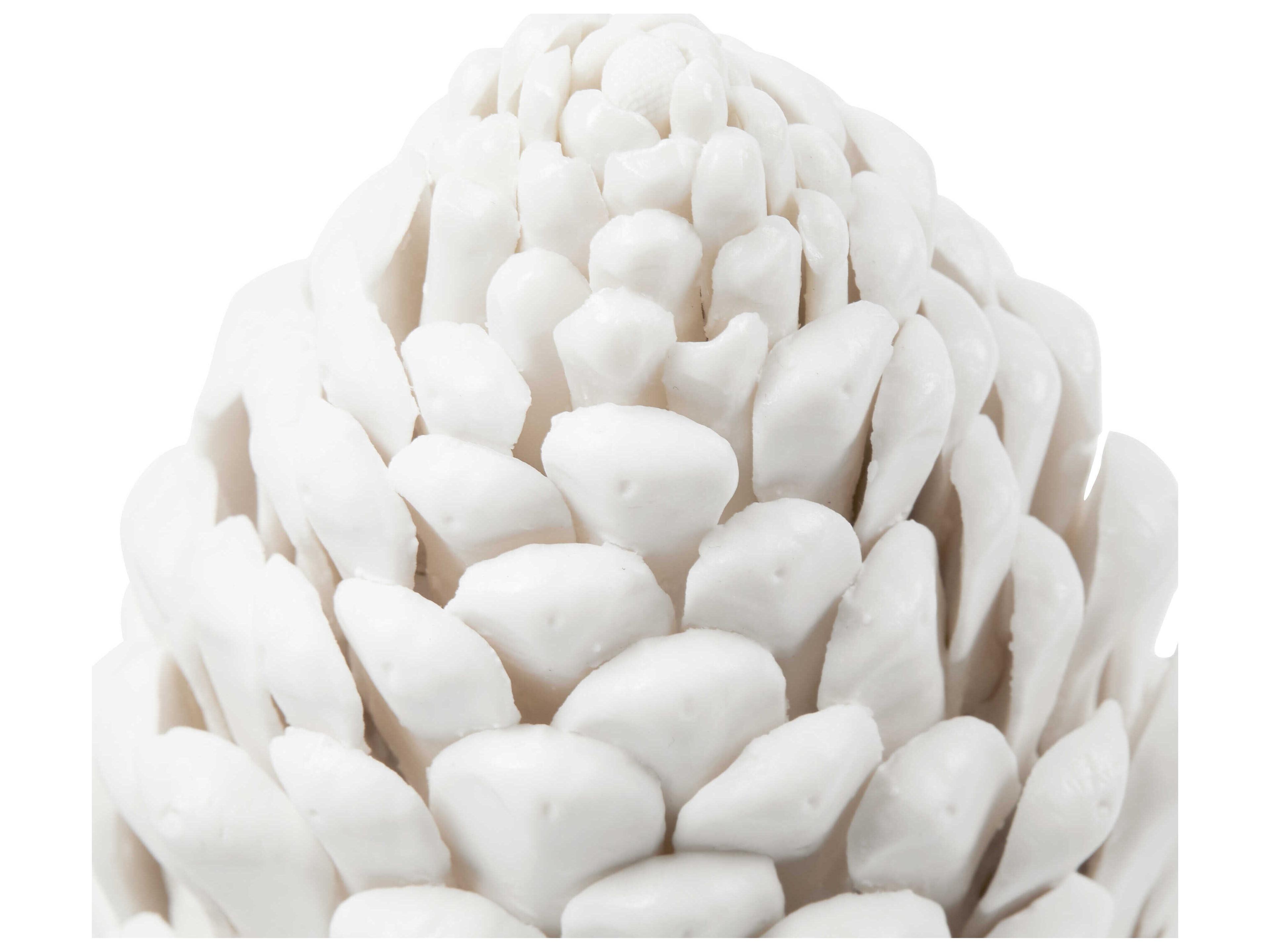 Villa & House Blanc De Chine Standing Pine Cone