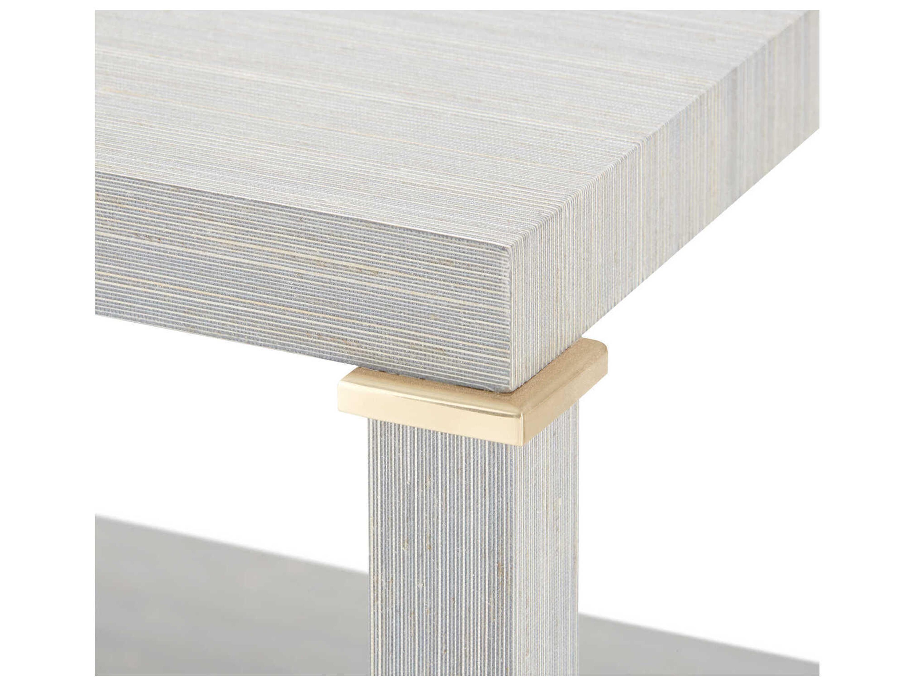 Villa & House Rectangular Wood Slate Blue Shimmer End Table