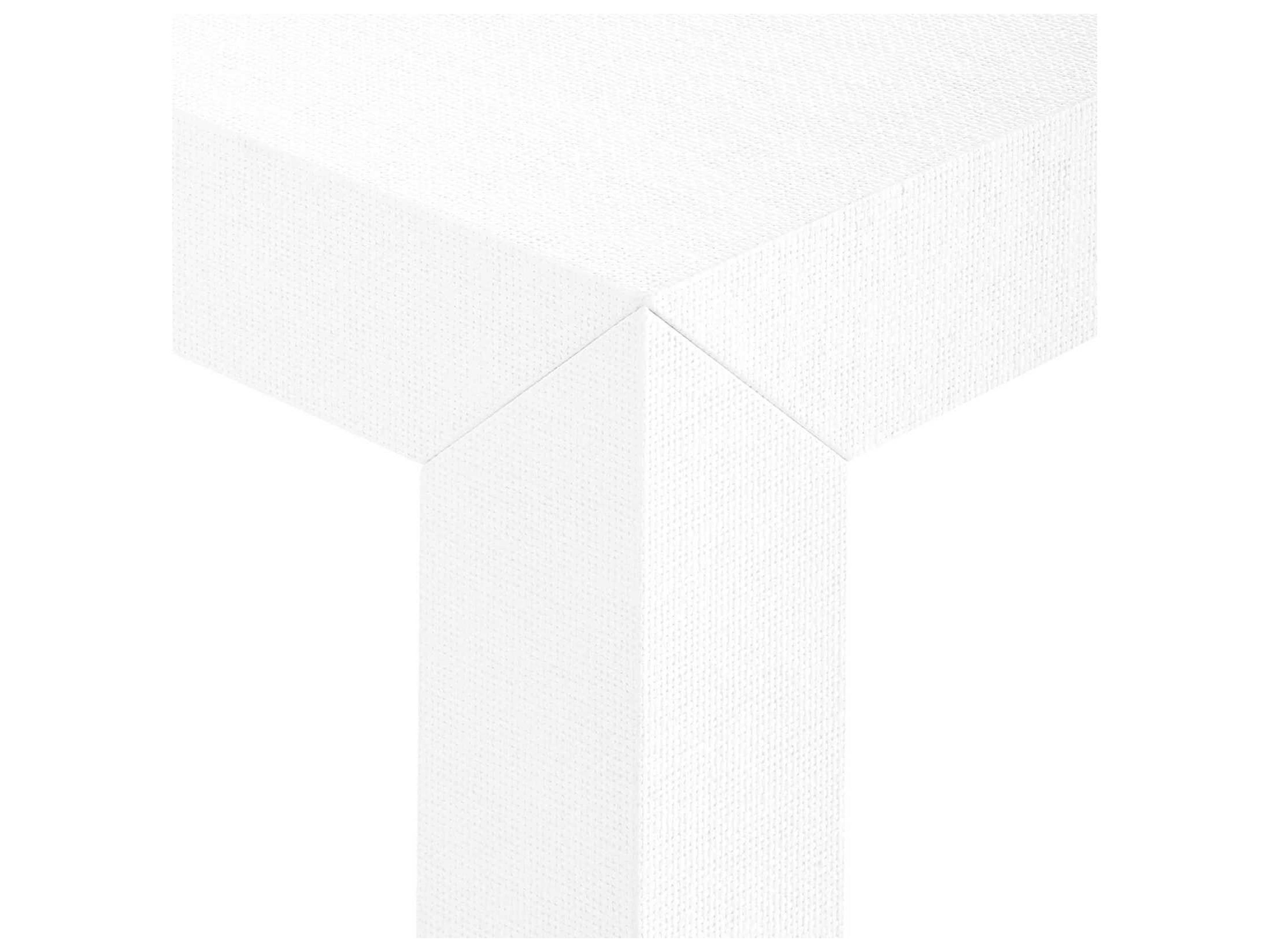 Villa & House Parsons Rectangular Chiffon White End Table