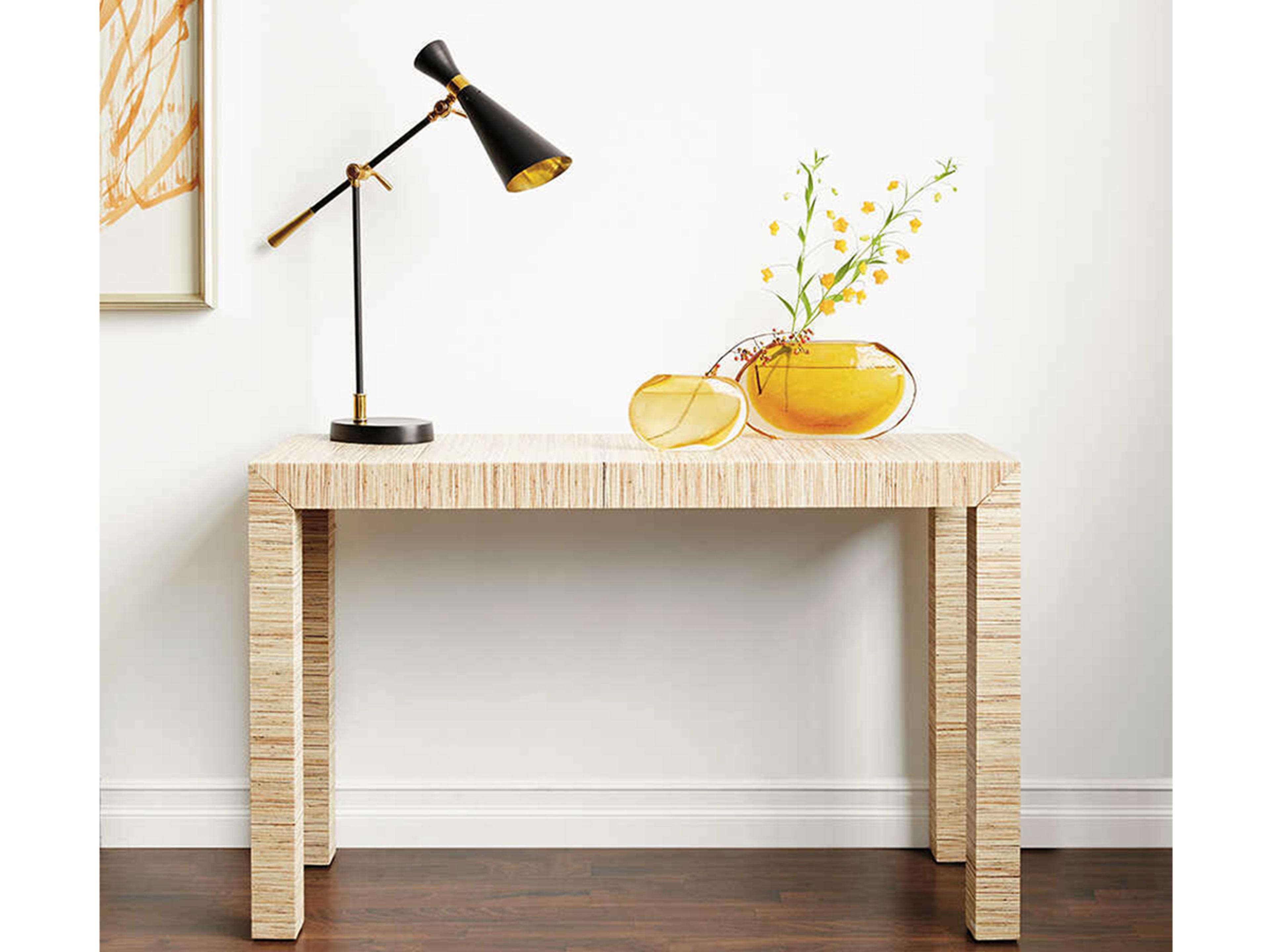Villa & House Rectangular Wood Papyrus Console Table