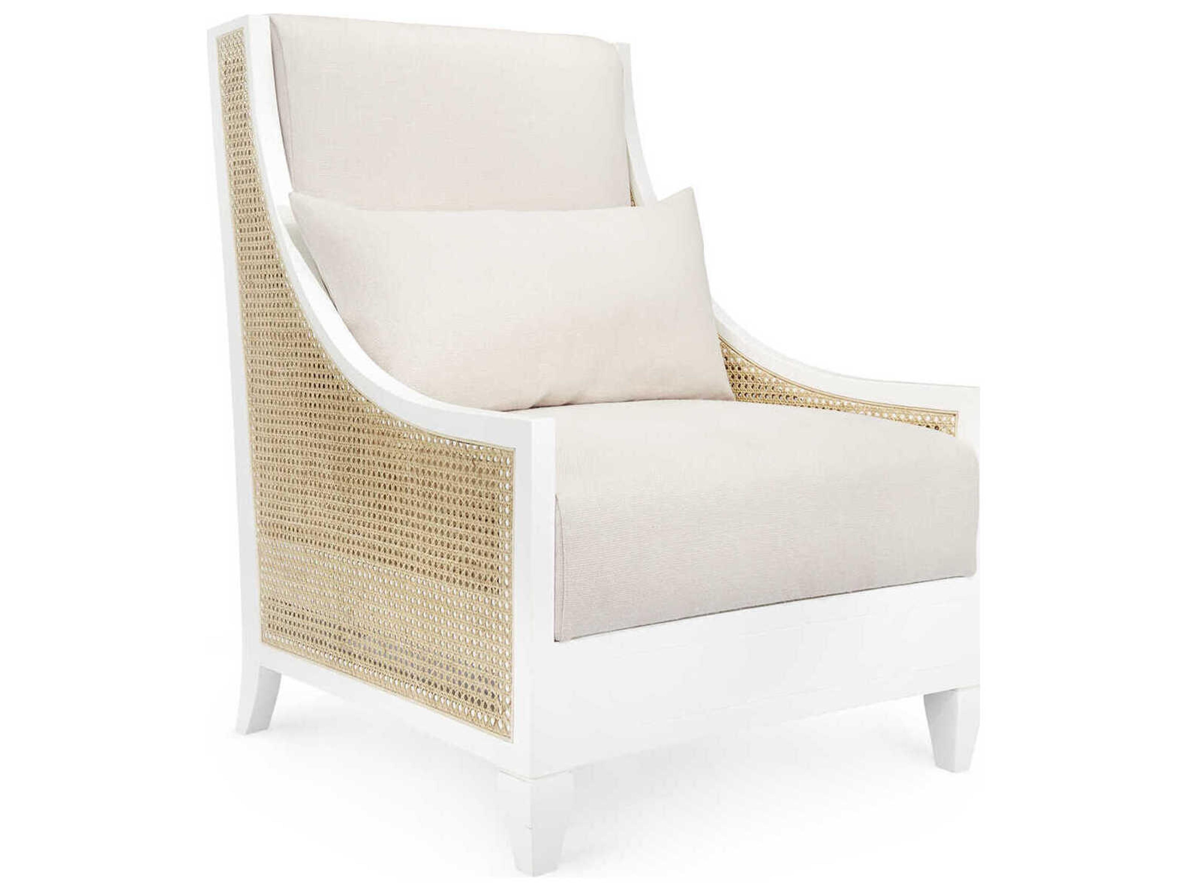 White Fabric Accent Chair
