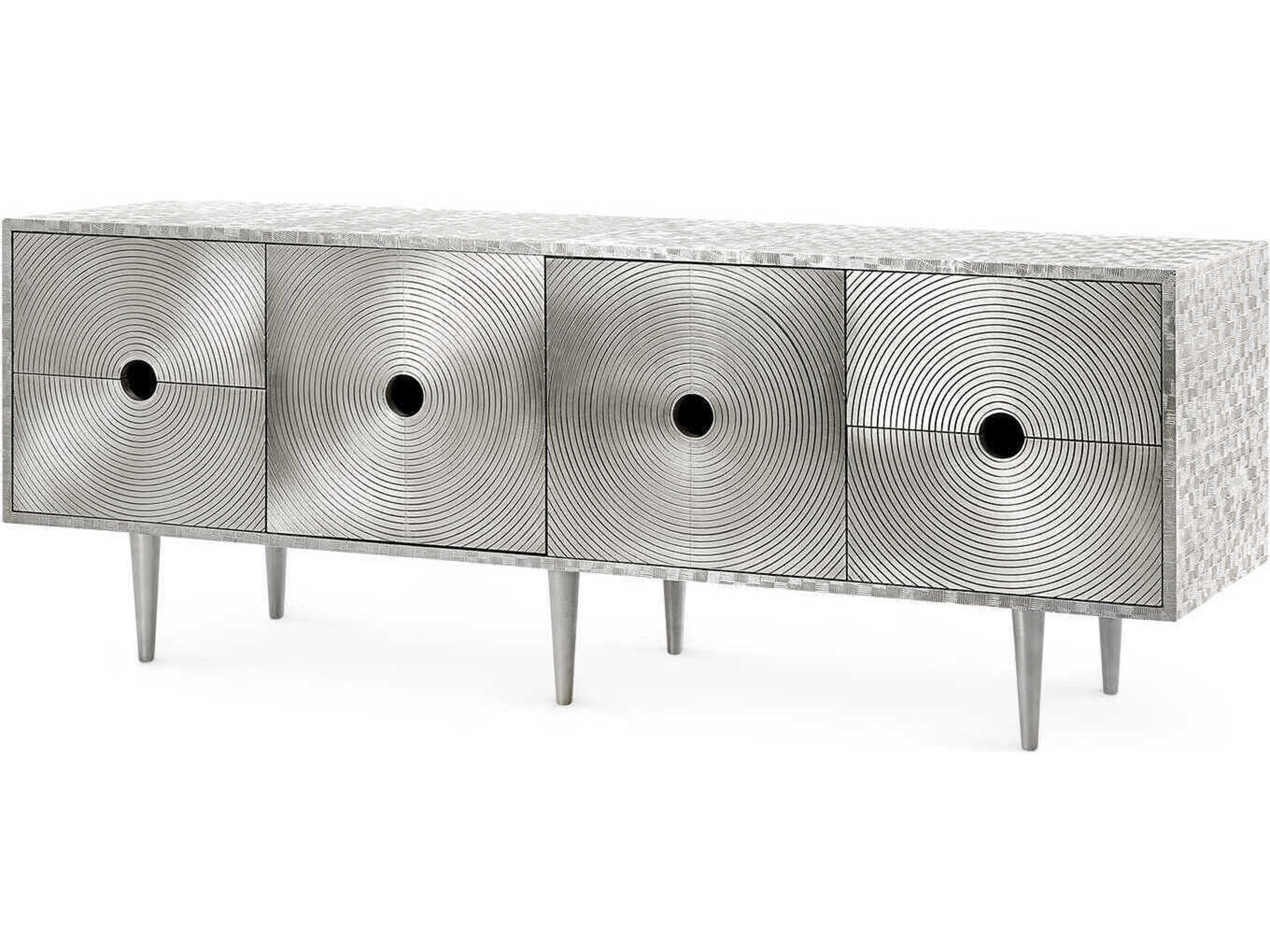 Rectangular Metal Nickel Console Table