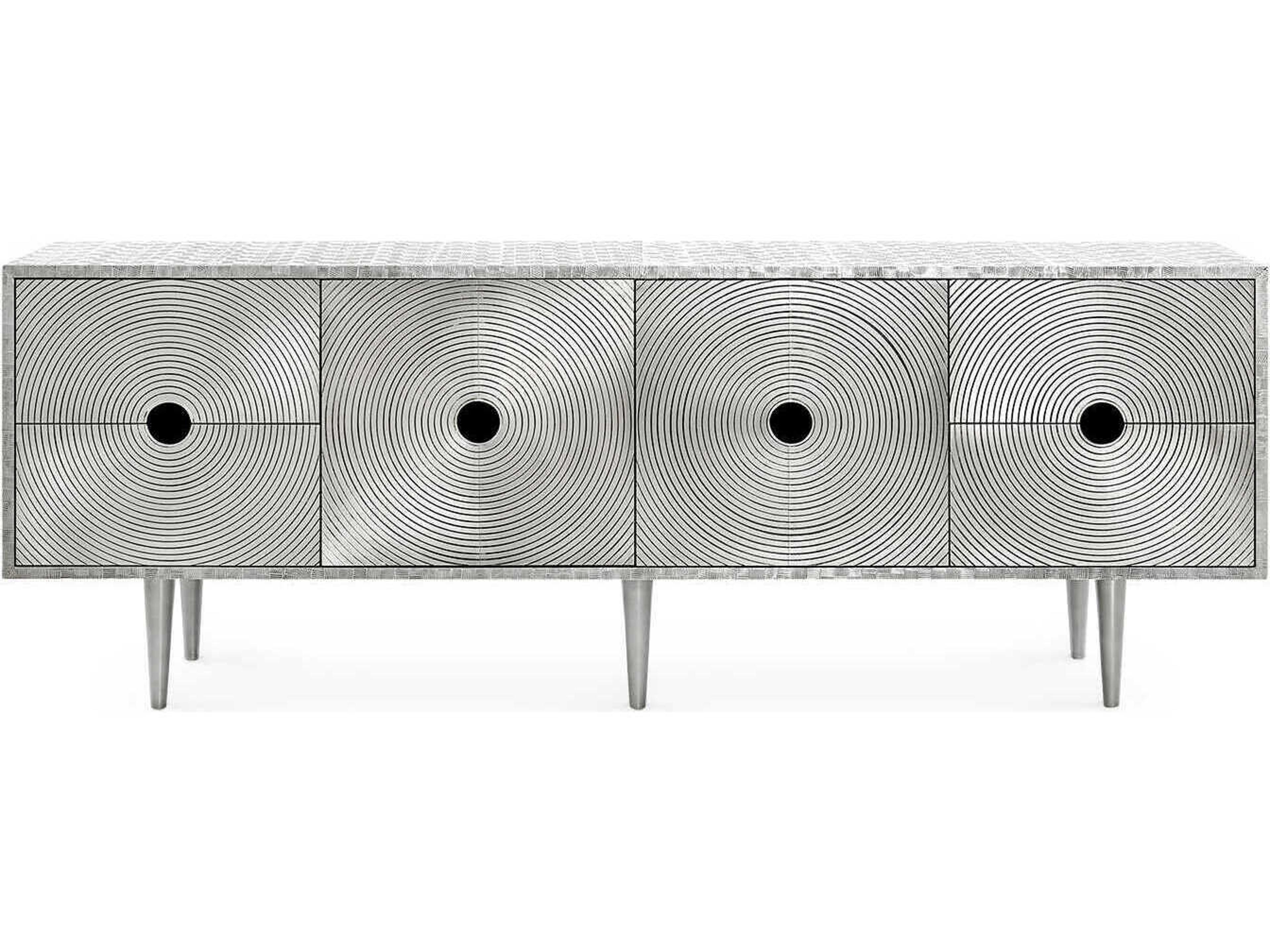 Villa & House Rectangular Metal Nickel Console Table