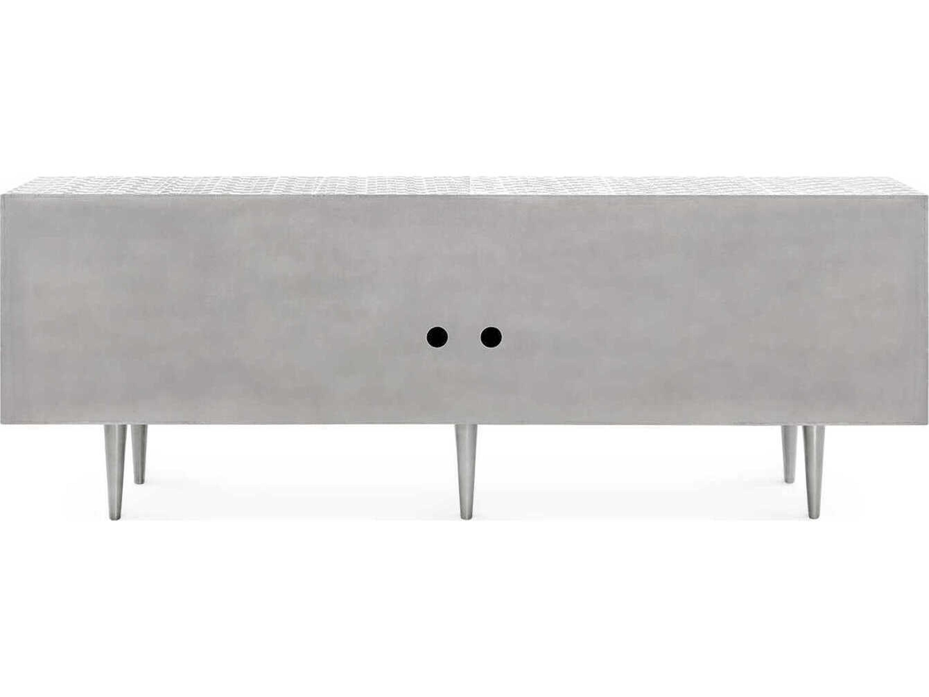 Villa & House Rectangular Metal Nickel Console Table