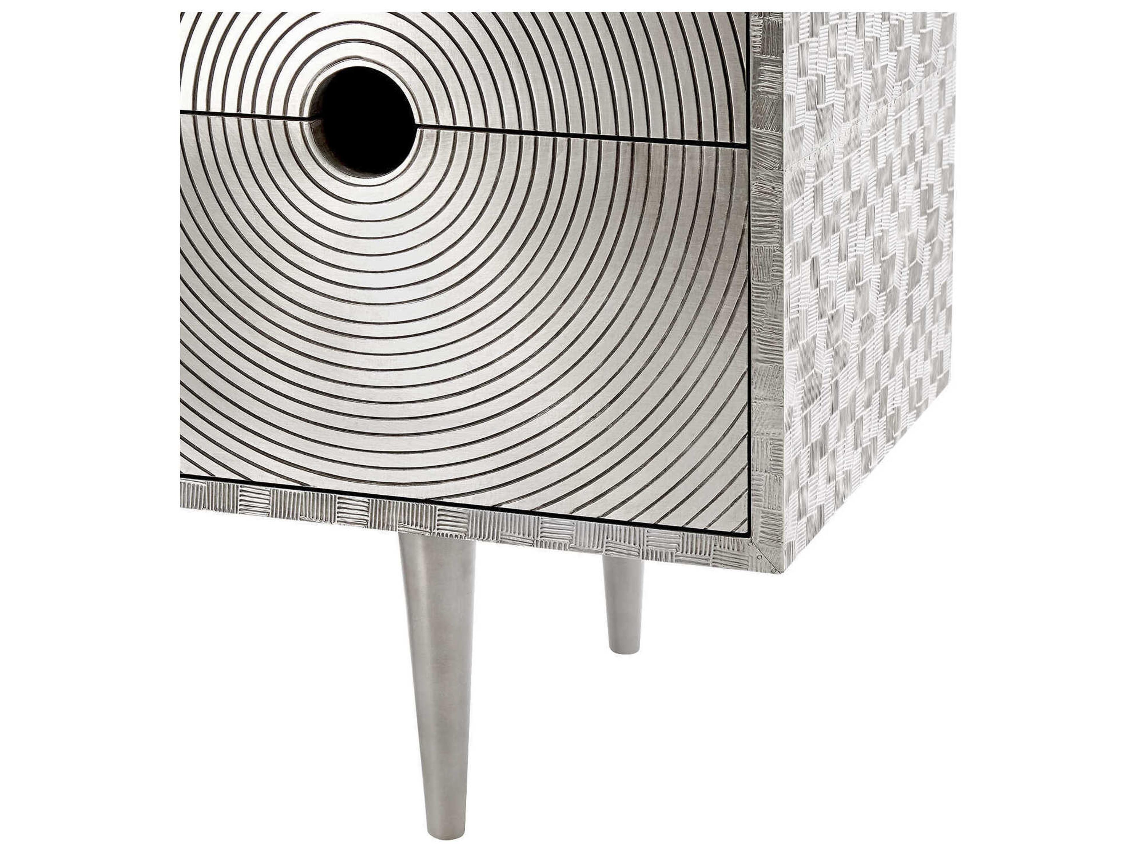 Villa & House Rectangular Metal Nickel Console Table