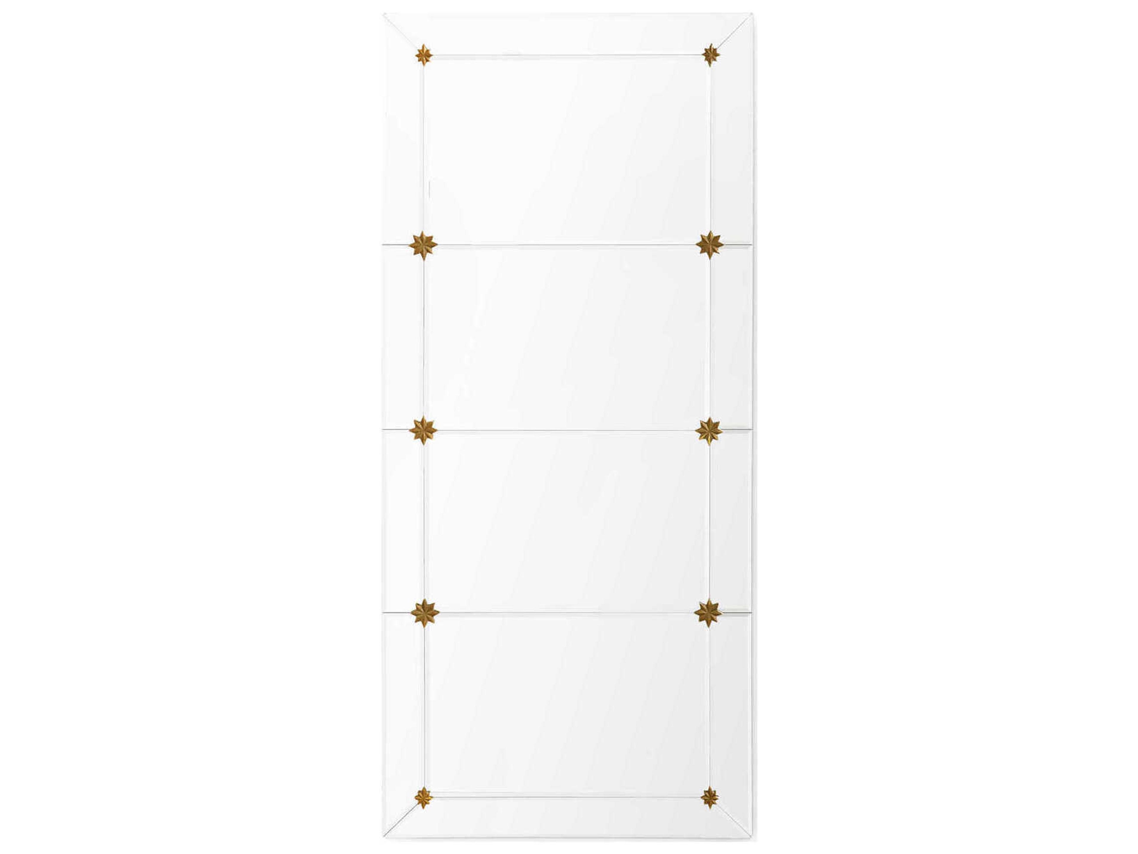 Rosette Rectangular Wall Mirror with Antique Gold Rosettes