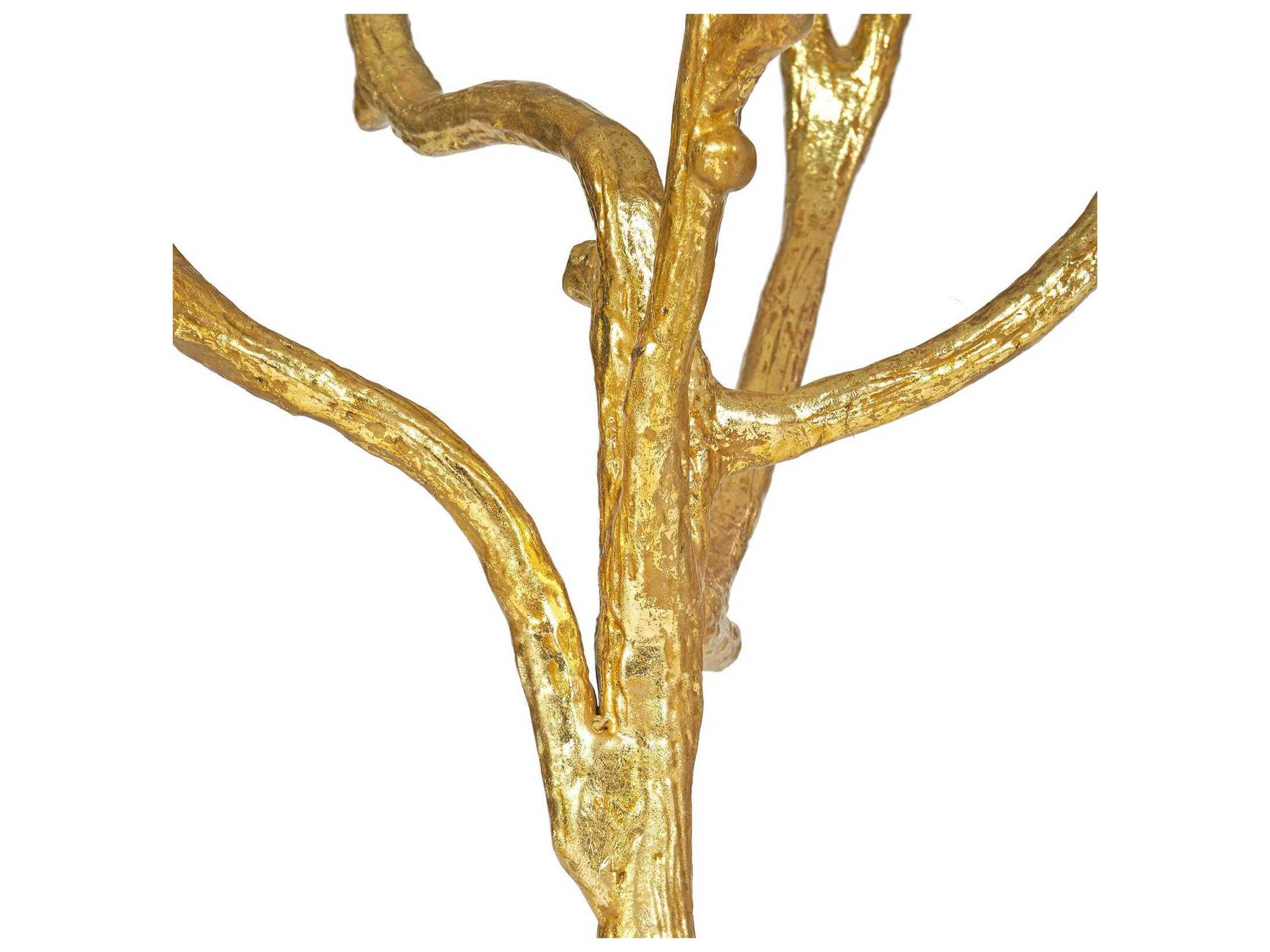 Villa & House Rowan Round Glass Gold Leaf End Table