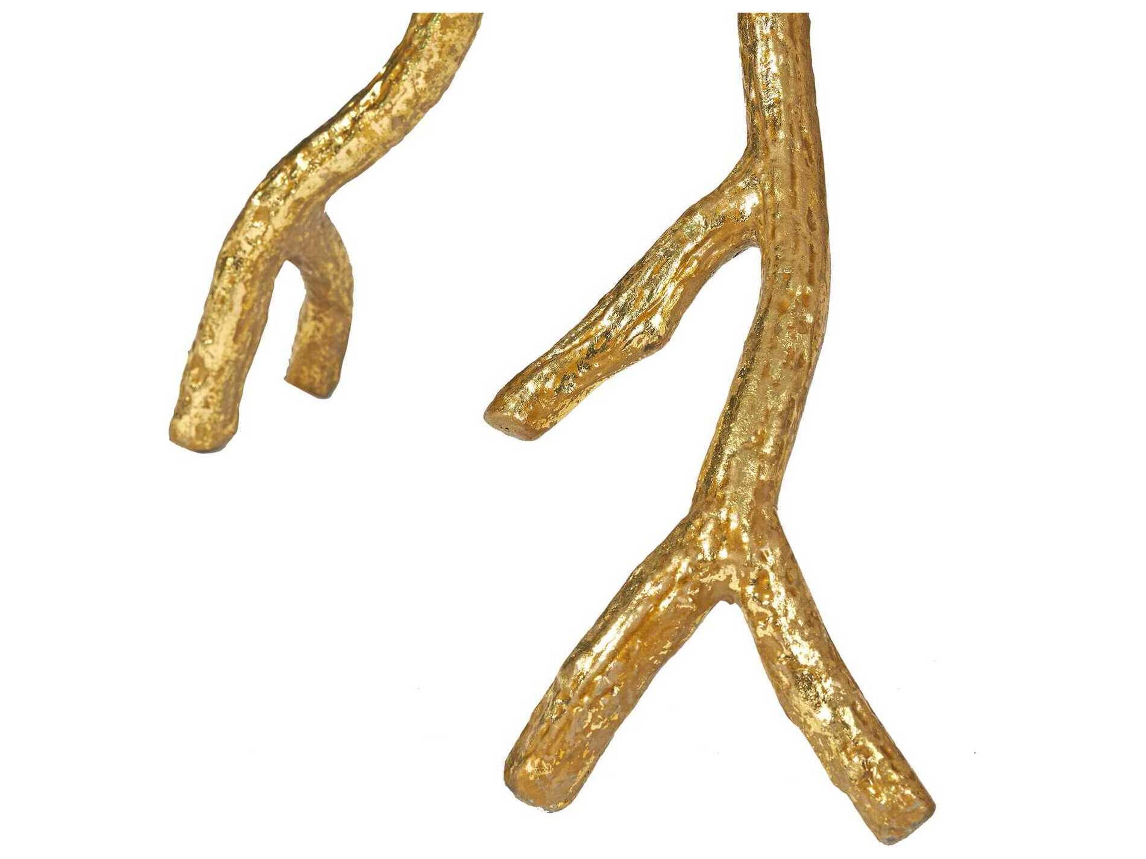 Villa & House Rowan Round Glass Gold Leaf End Table