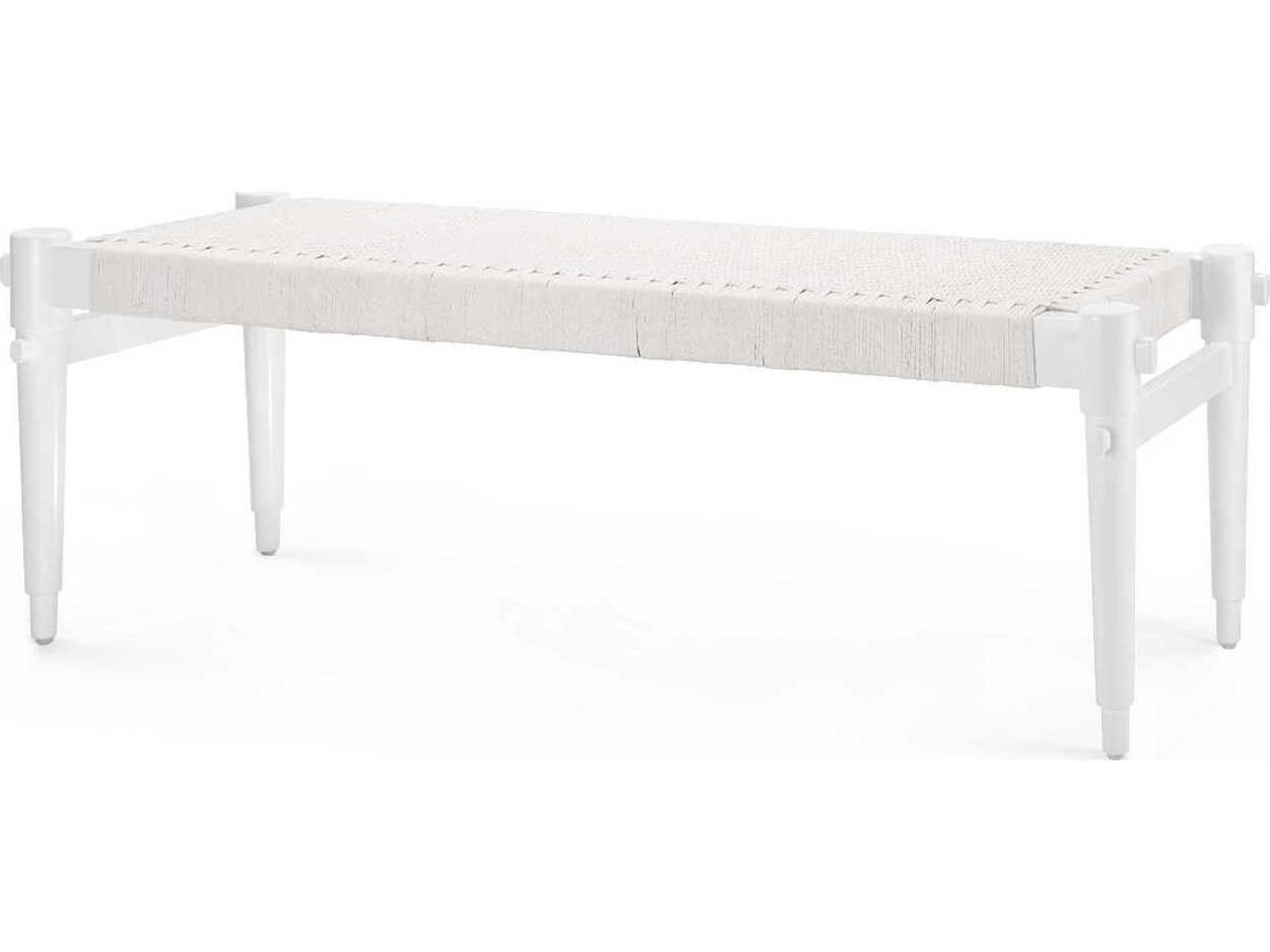 Whitewashed Cotton White Accent Bench
