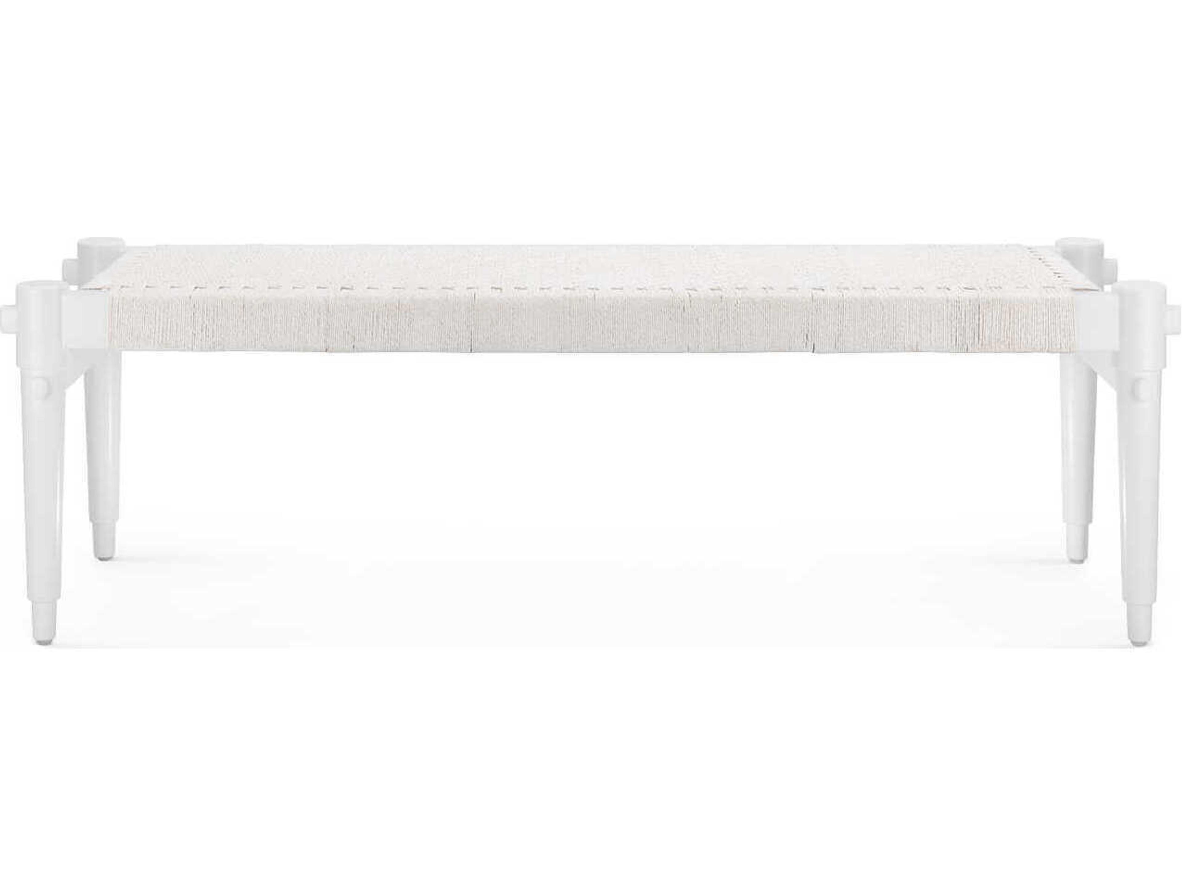 Villa & House Whitewashed Cotton White Accent Bench