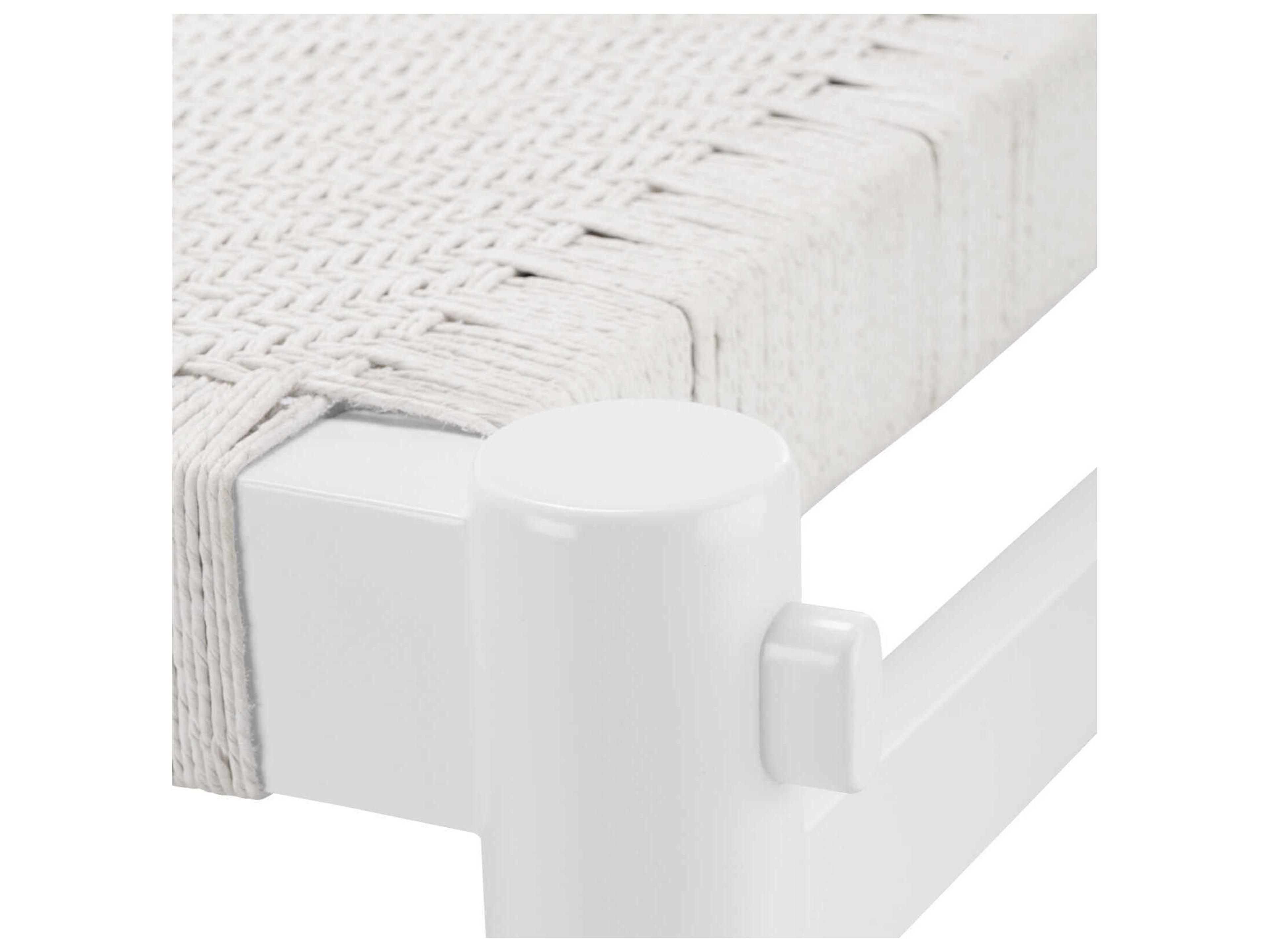 Villa & House Whitewashed Cotton White Accent Bench