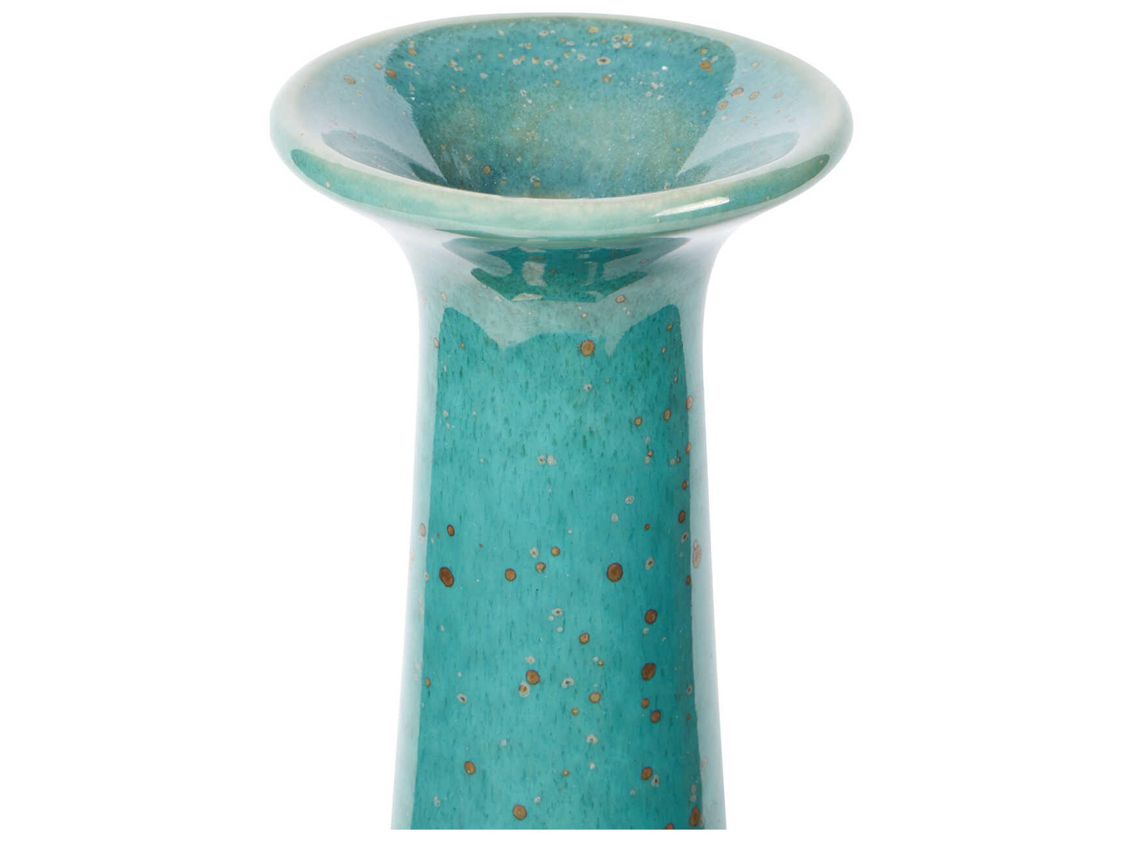 Villa & House Sandor Mottled Turquoise Blue Vase