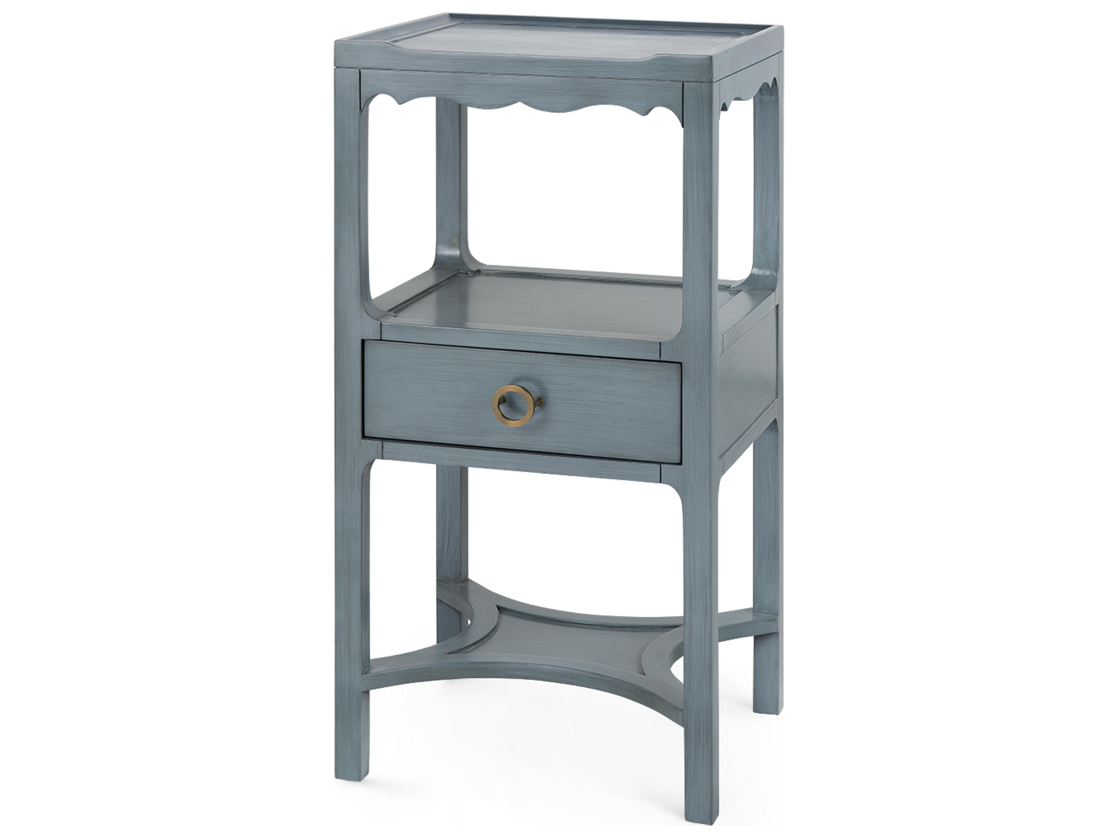 Sara 1-Drawer Gray Nightstand