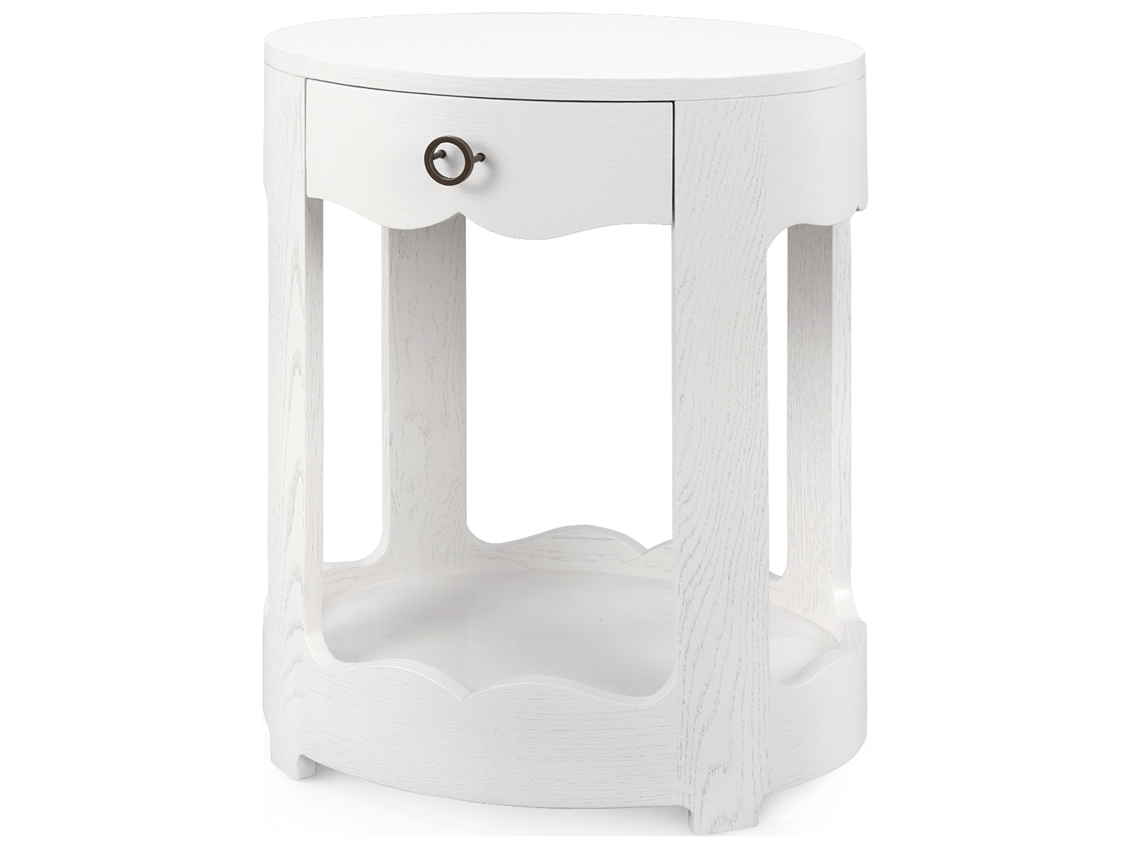 Scarlett Oval Wood Glazed Whisper White End Table