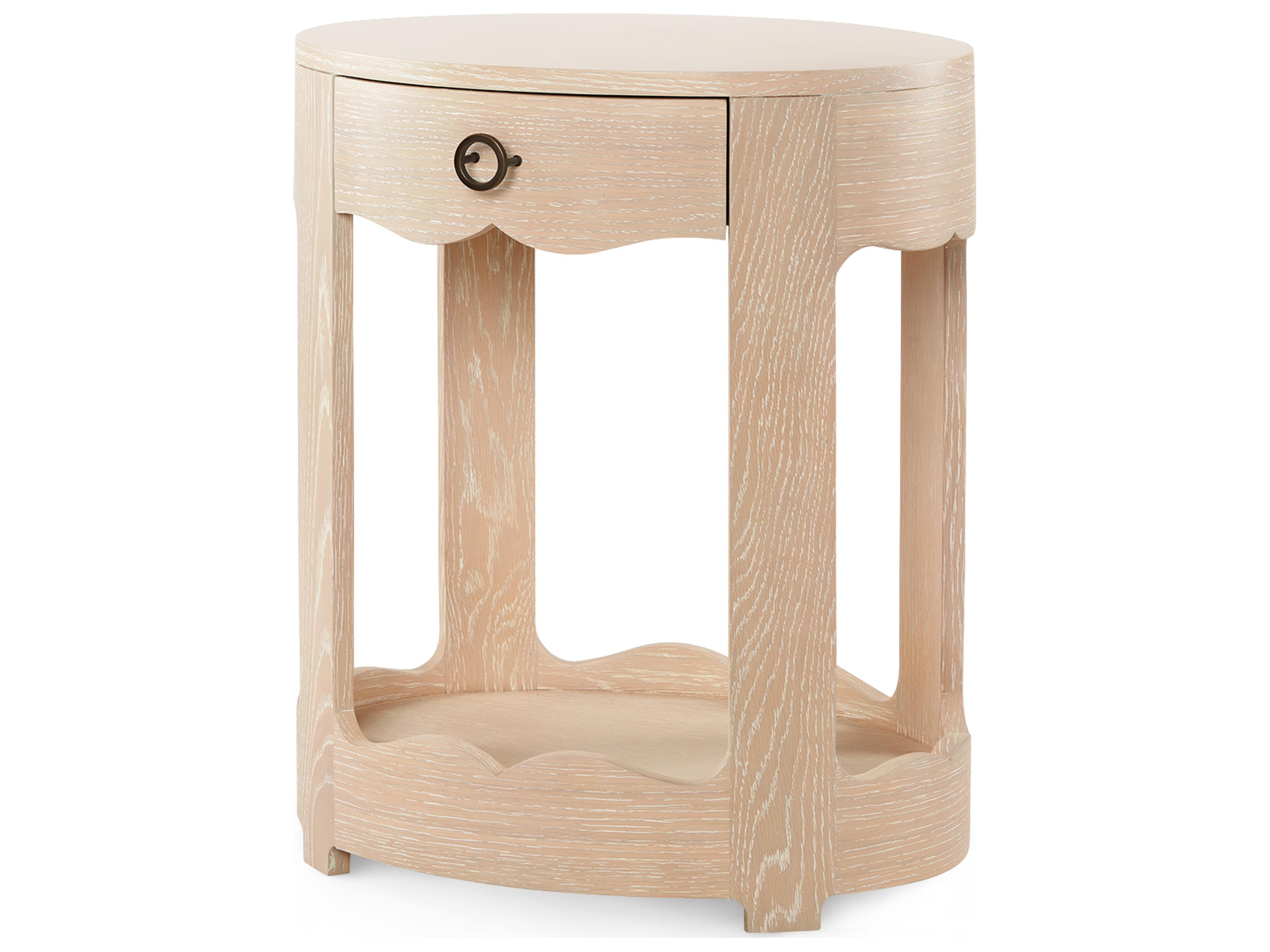 Scarlett Oval Wood Sand End Table