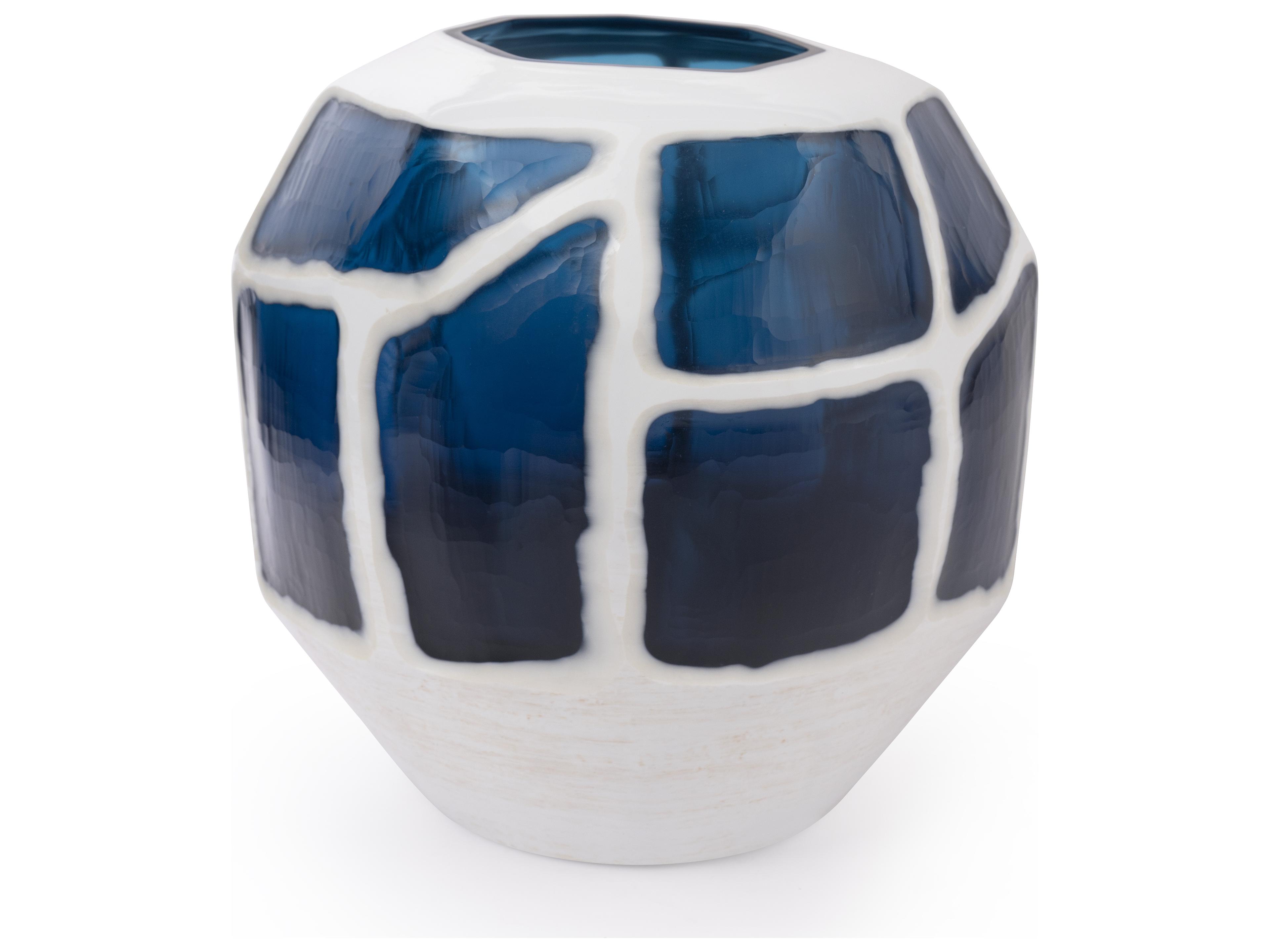 Marine Blue White Vase