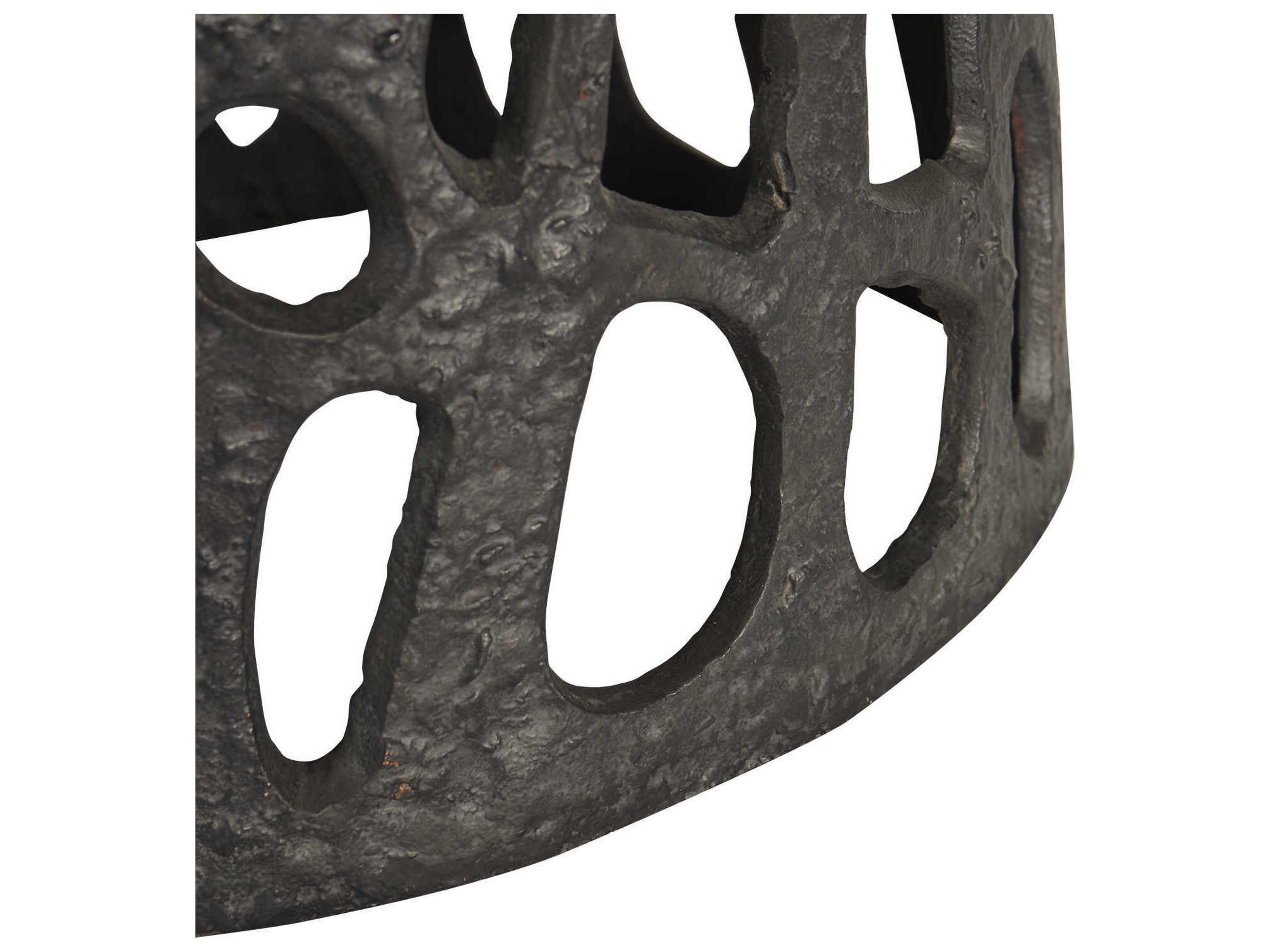 Villa & House Shina Round Marble Blackened Bronze End Table