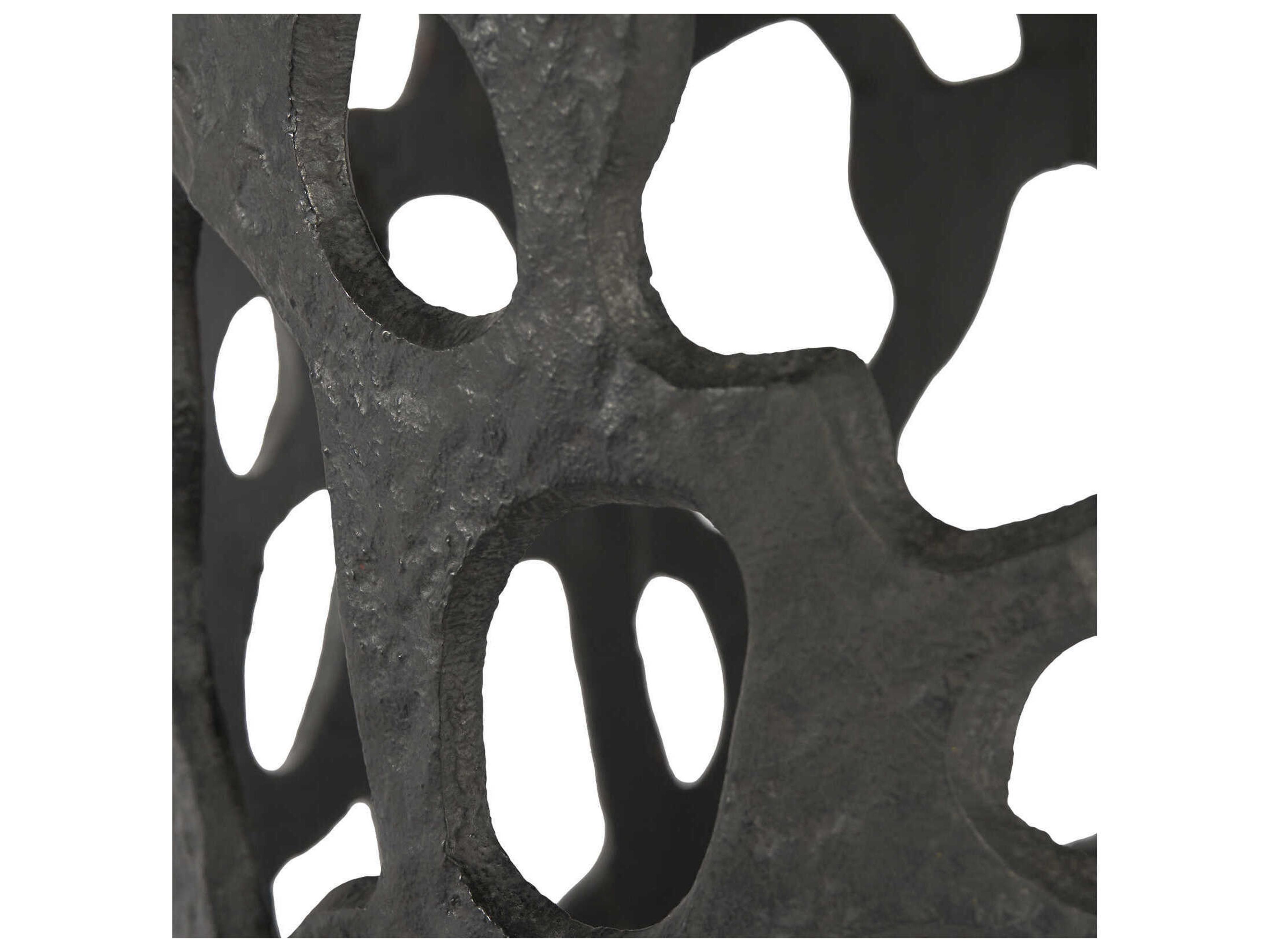 Villa & House Shina Round Marble Blackened Bronze End Table