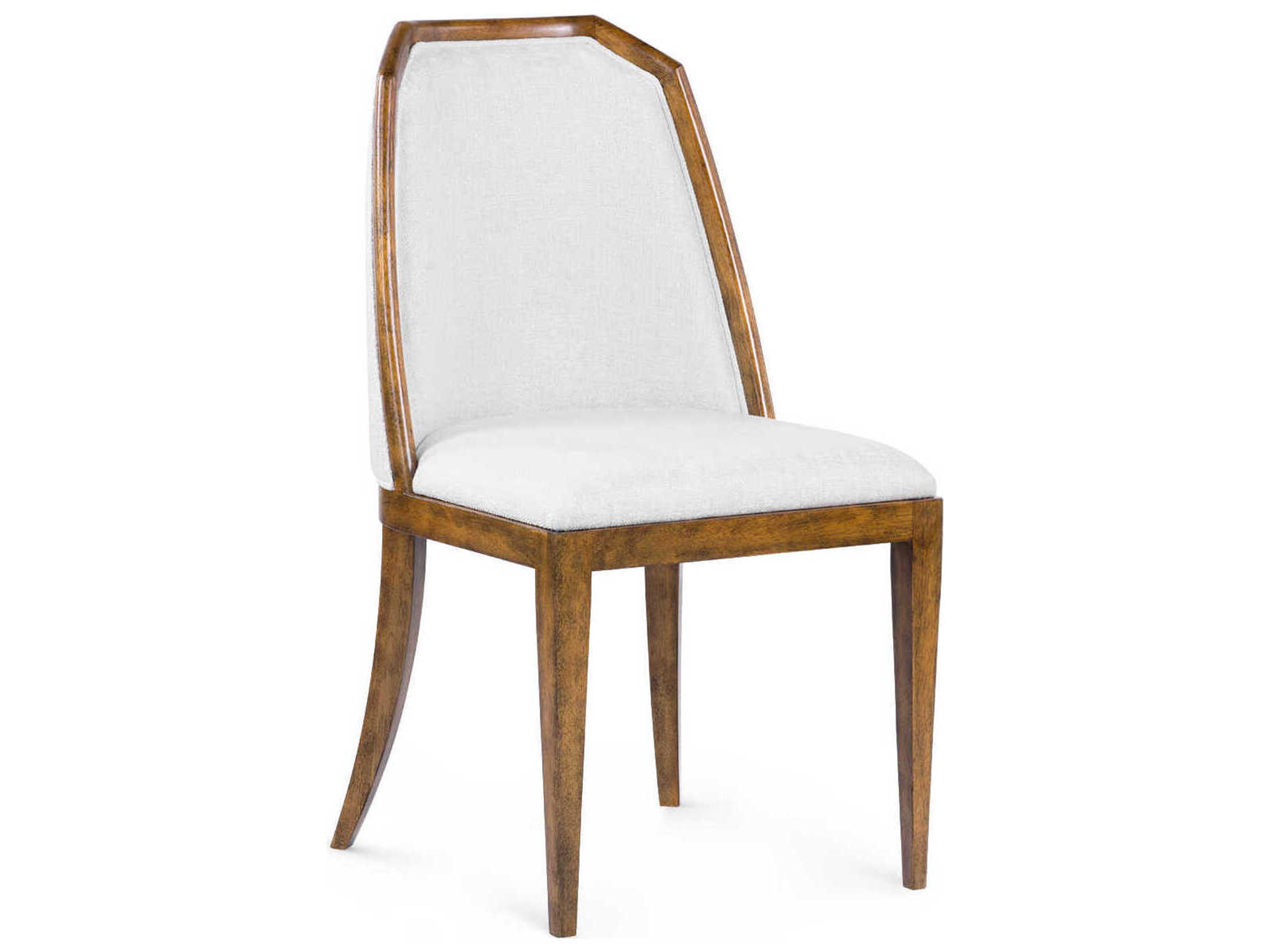 Sonata Rubberwood Brown Upholstered Armless Dining Chair