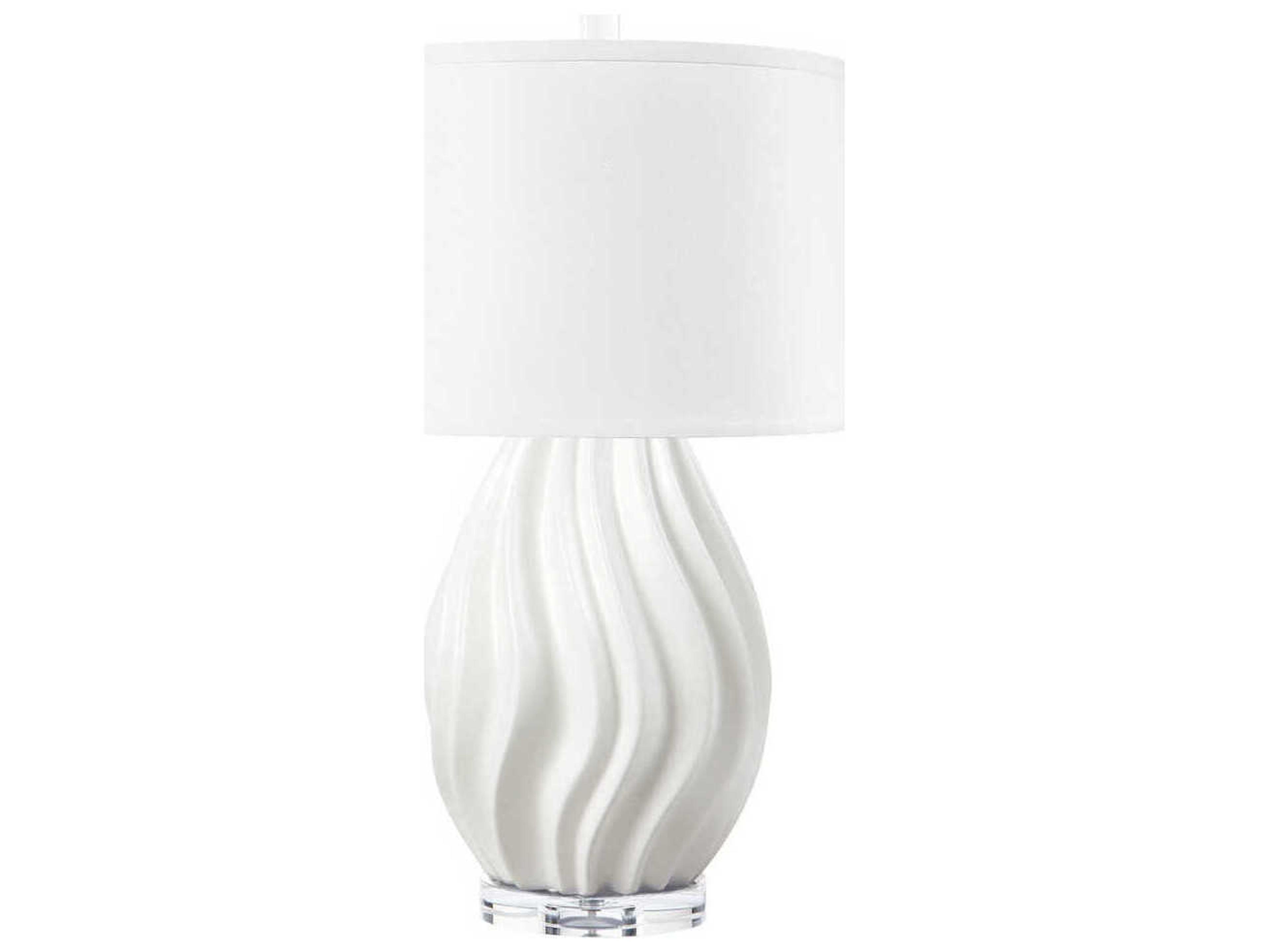 Tulum Ivory Frost White Table Lamp
